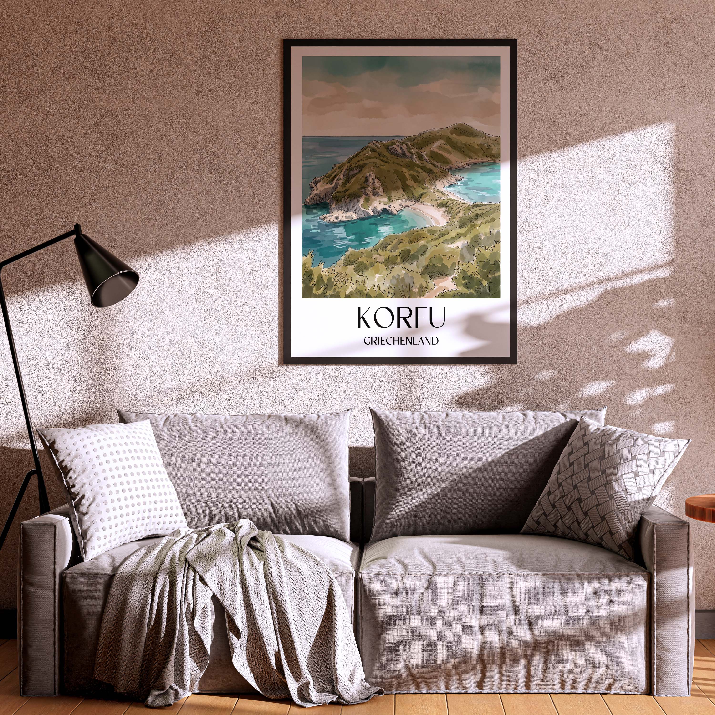 korfu-griechenland-poster-aquarell