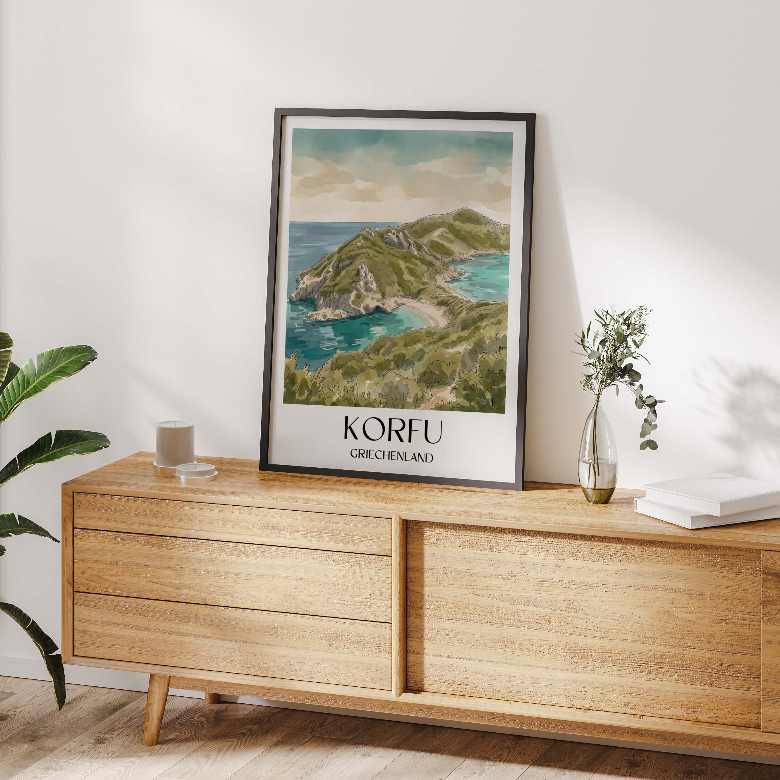 korfu-griechenland-poster-aquarell