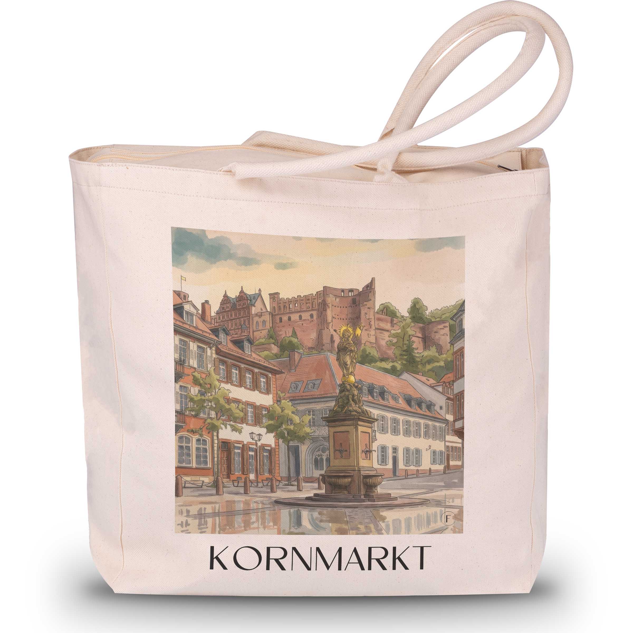 kornmarkt-heidelberg-deutschland-einkaufstasche-aquarell