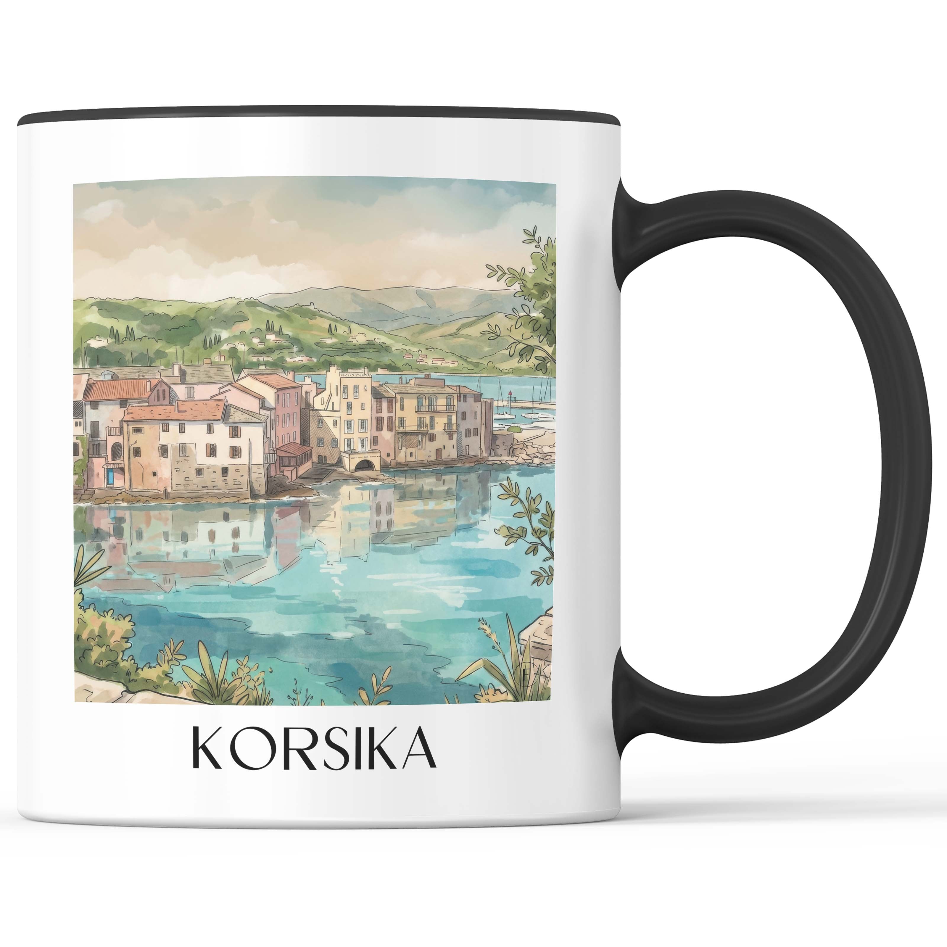 korsika-frankreich-kaffeebecher-aquarell