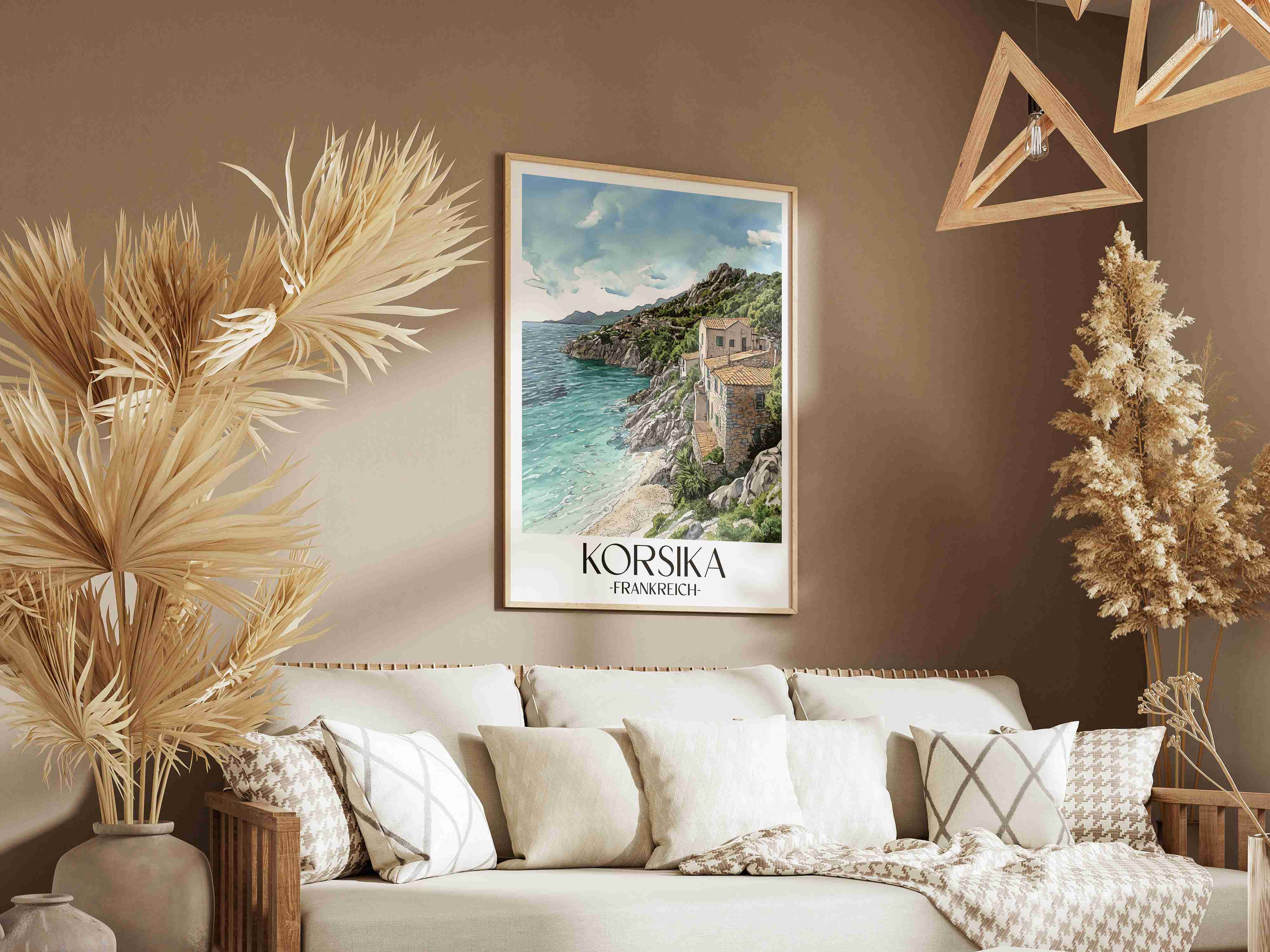 korsika-frankreich-poster-aquarell