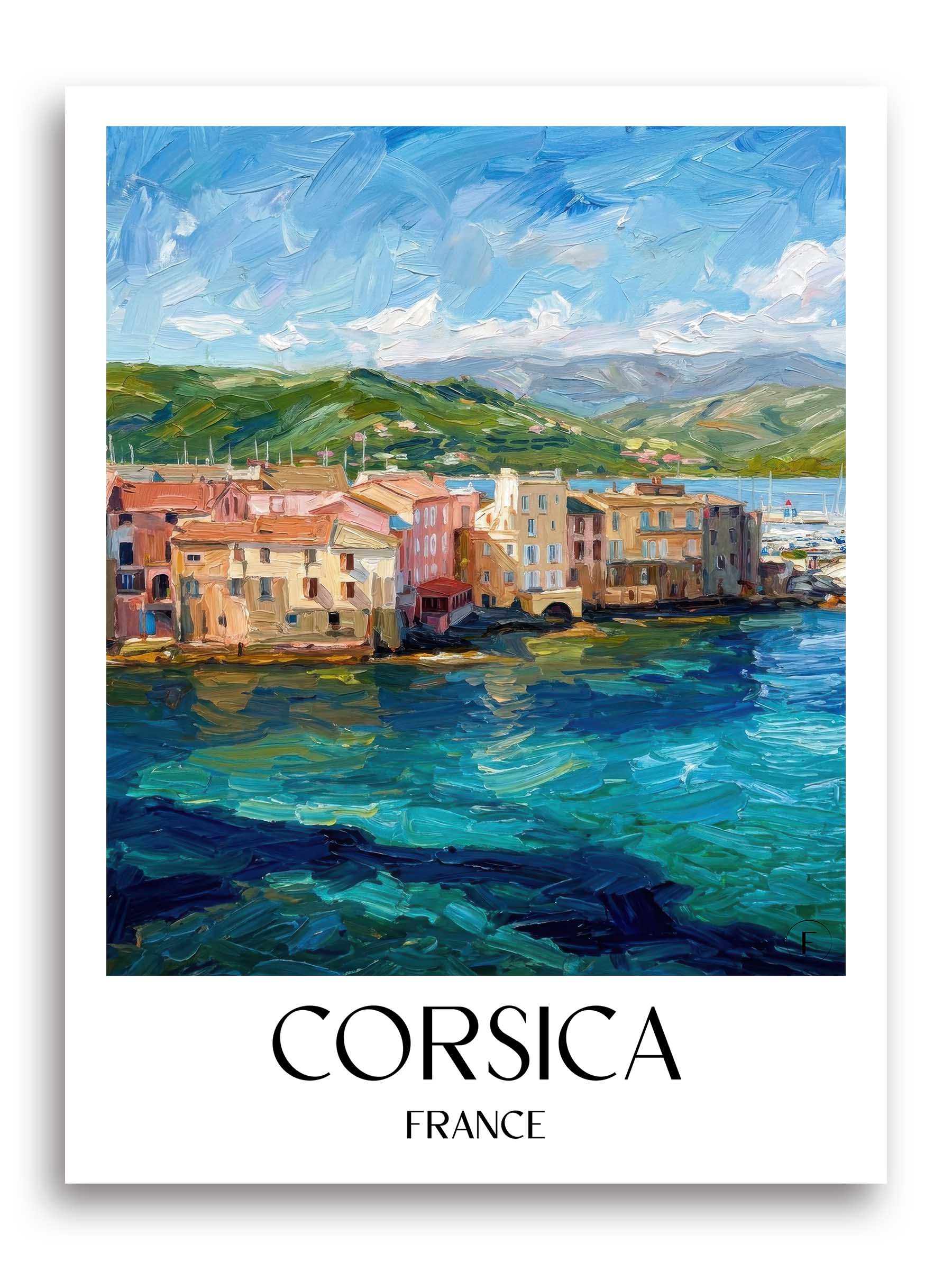 Korsika Poster - - Frankreich Kunstdruck - Ölgemälde von A4 bis A1 - favplace