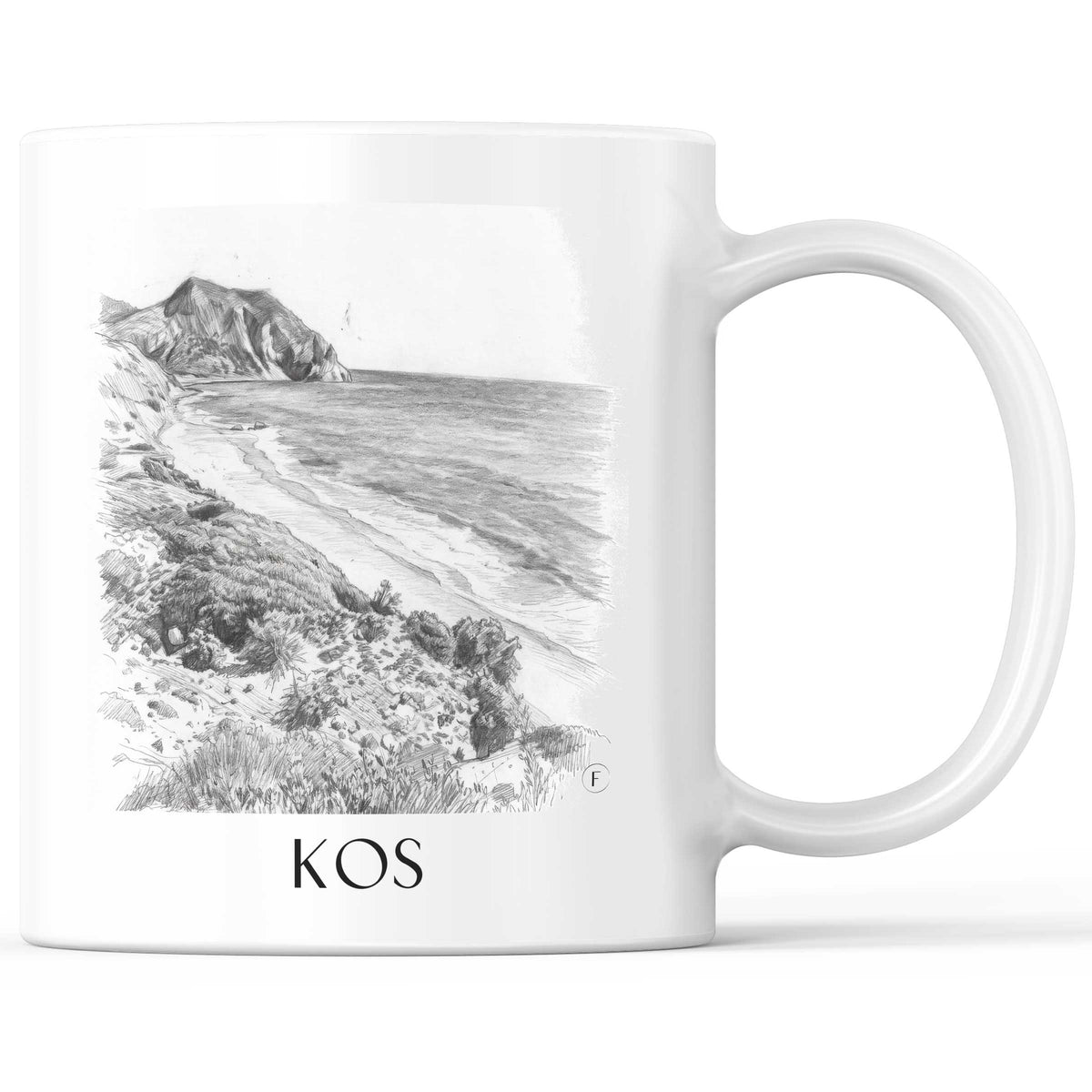 Kos - Griechenland Becher - Kaffeetasse im Zeichnung Stil - favplace