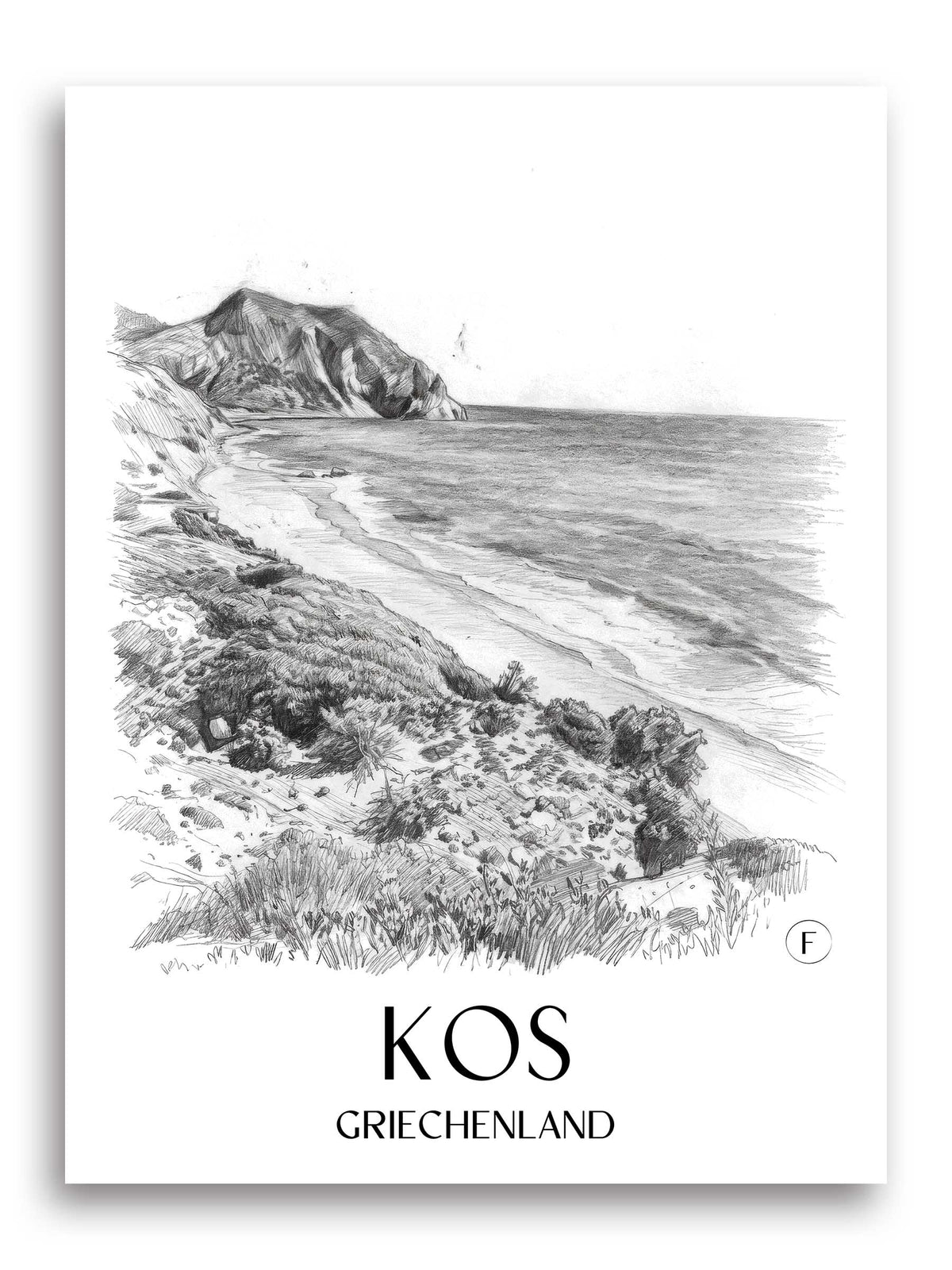 kos-griechenland-poster-bleistift-zeichnung-drawing