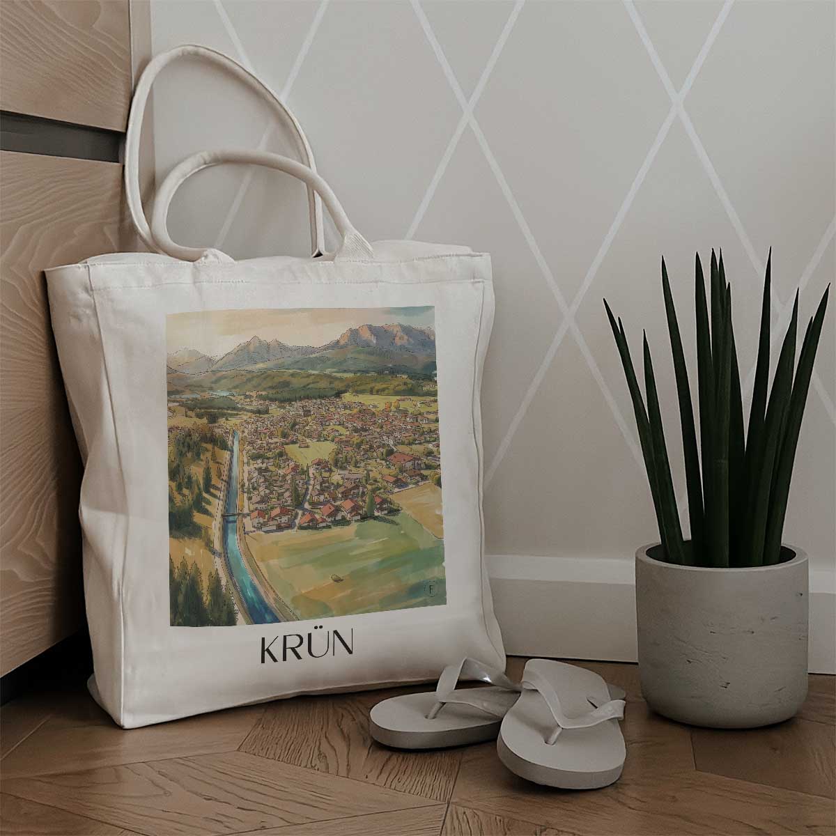 krün-werdenfelser-land-deutschland-einkaufstasche-aquarell
