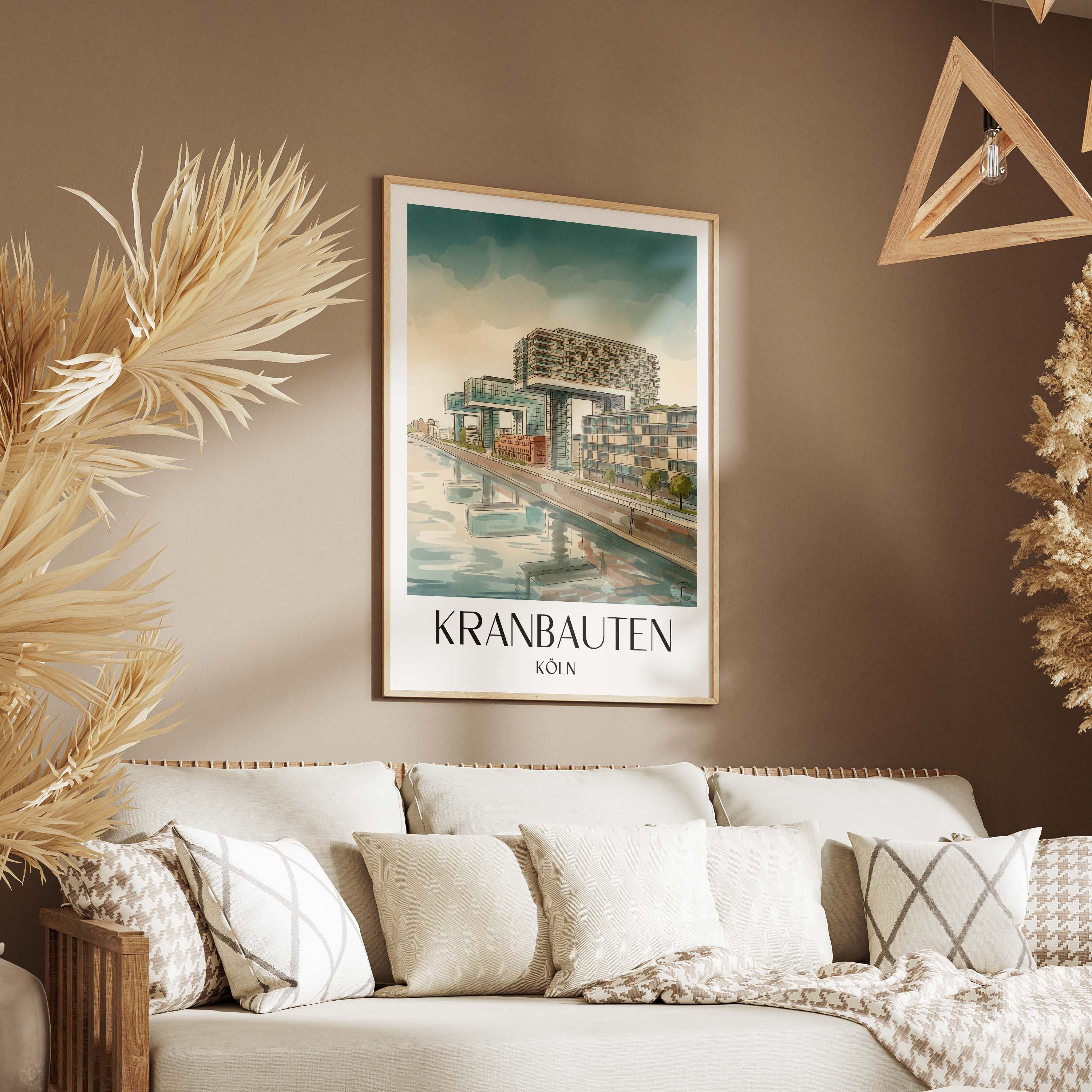 kranbauten-köln-deutschland-poster-aquarell
