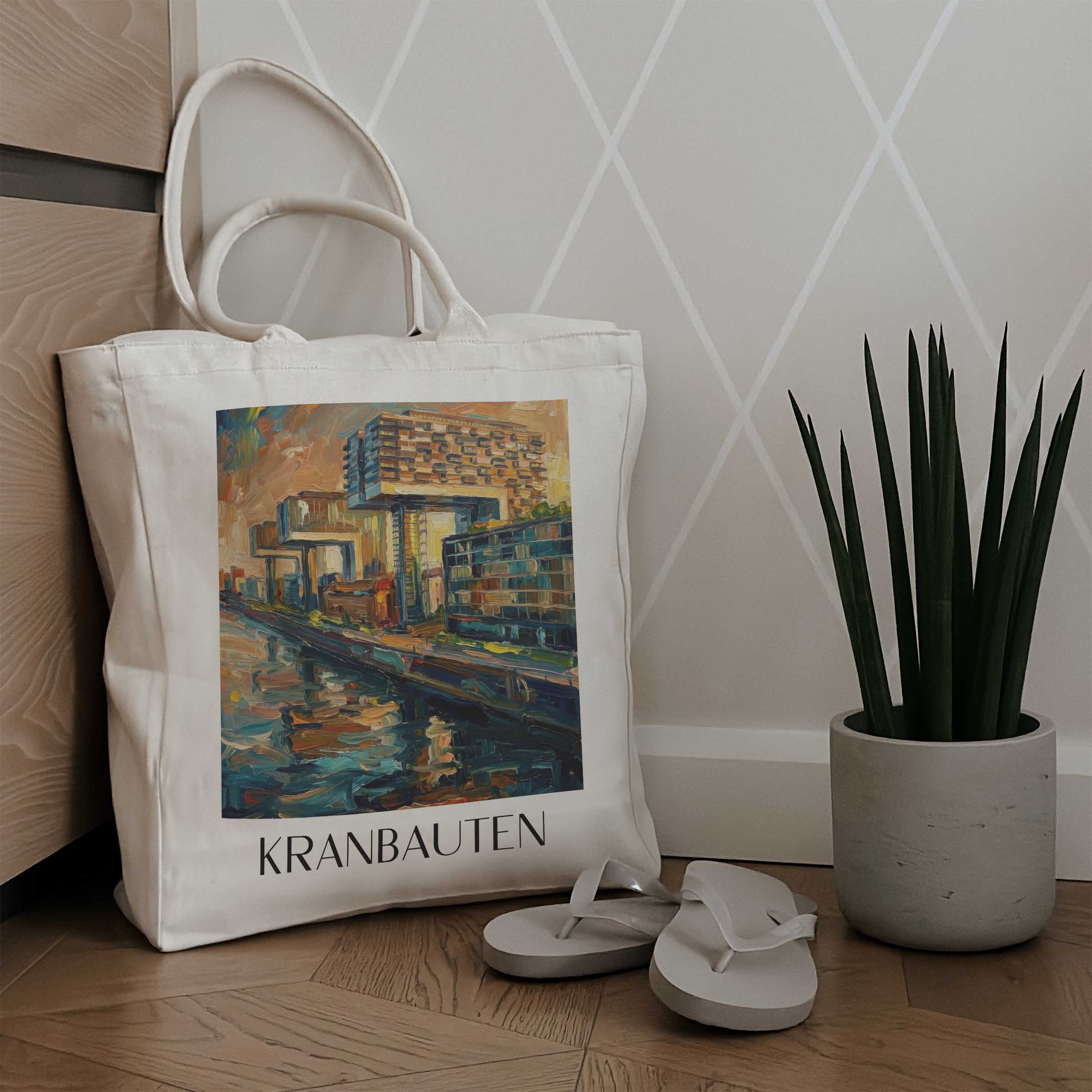 kranbauten-köln-deutschland-einkaufstasche-oil-painting-oelgemaelde