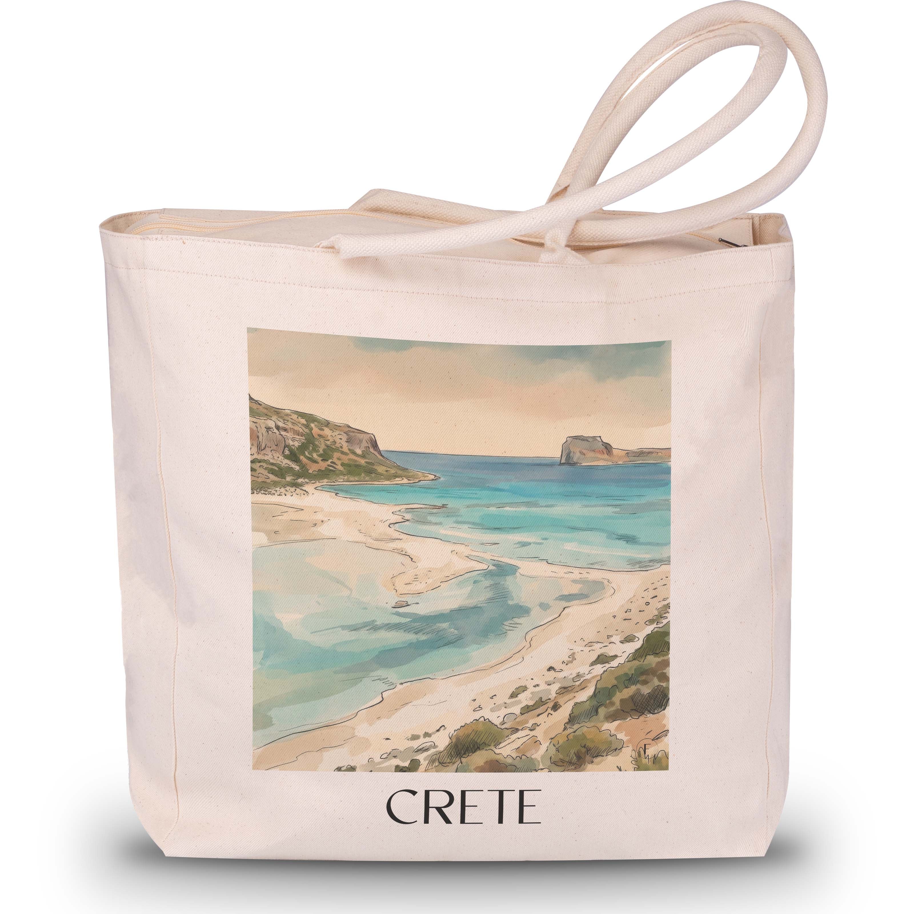 Kreta - Griechenland Tote Bag - Einkaufstasche im Aquarell Stil - favplace