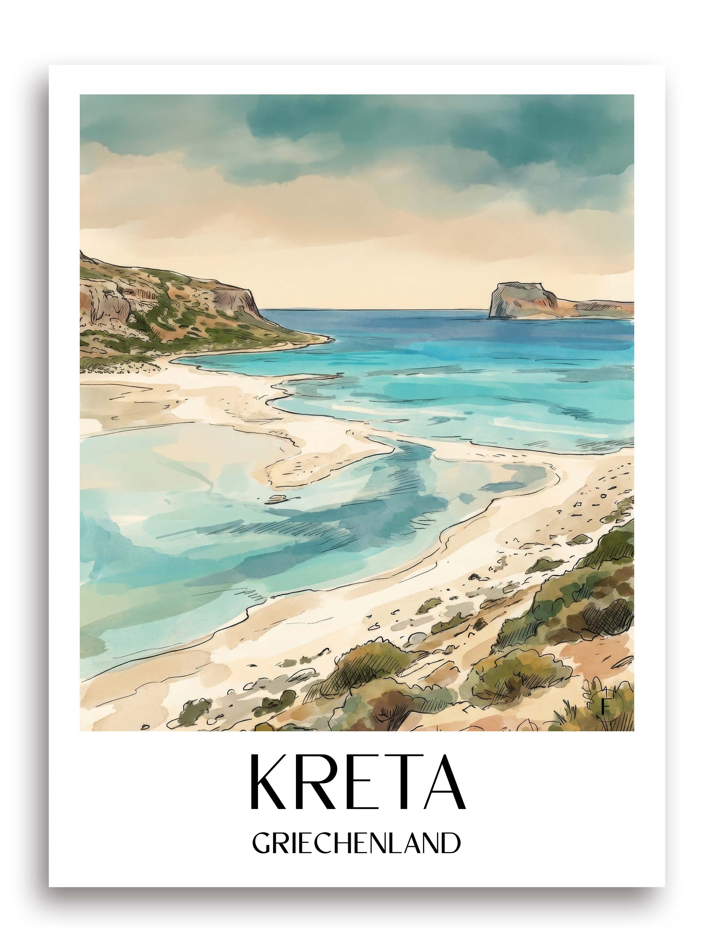 kreta-griechenland-poster-aquarell
