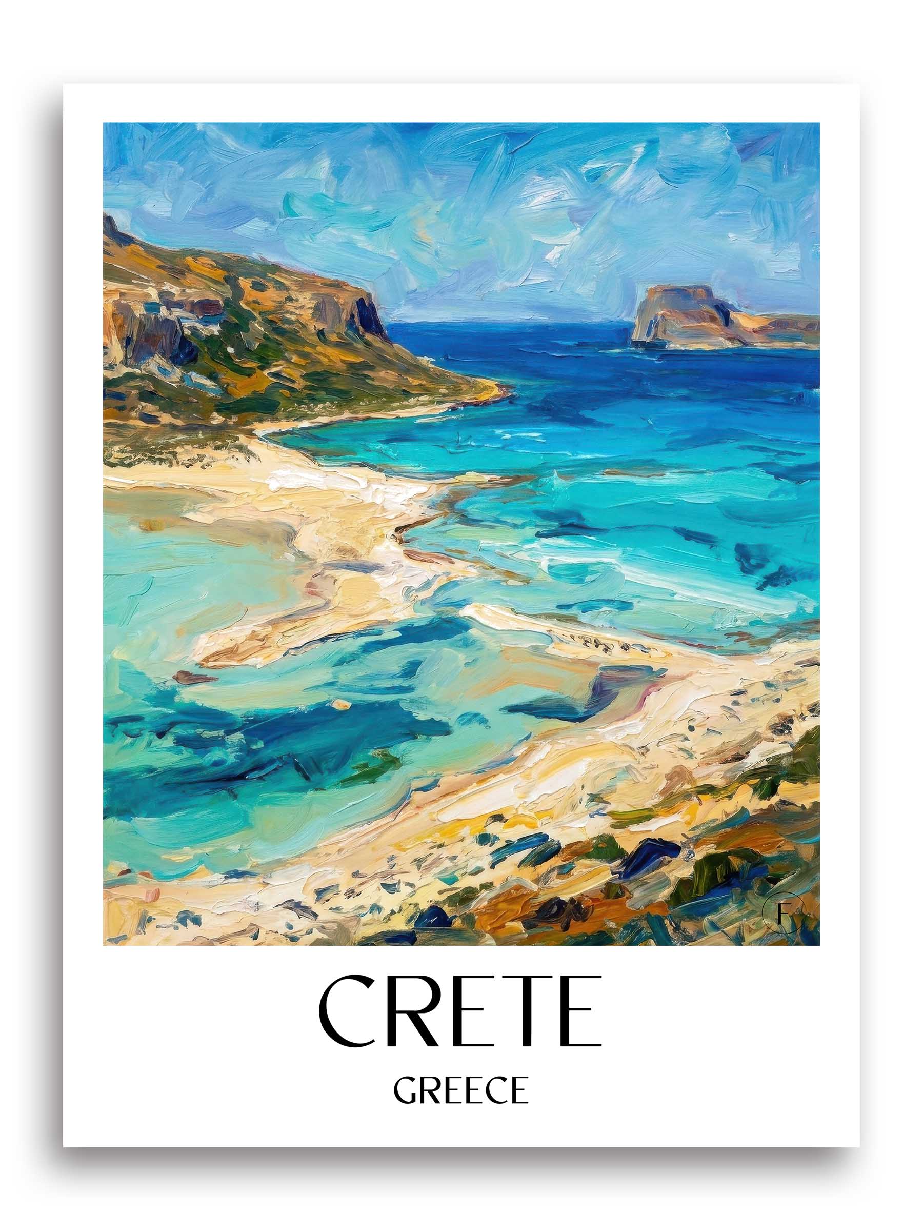 Kreta Poster - - Griechenland Kunstdruck - Ölgemälde von A4 bis A1 - favplace