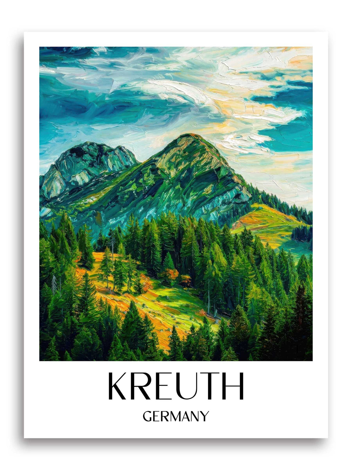 Kreuth Poster - Tegernsee - Deutschland Kunstdruck - Ölgemälde von A4 bis A1 - favplace