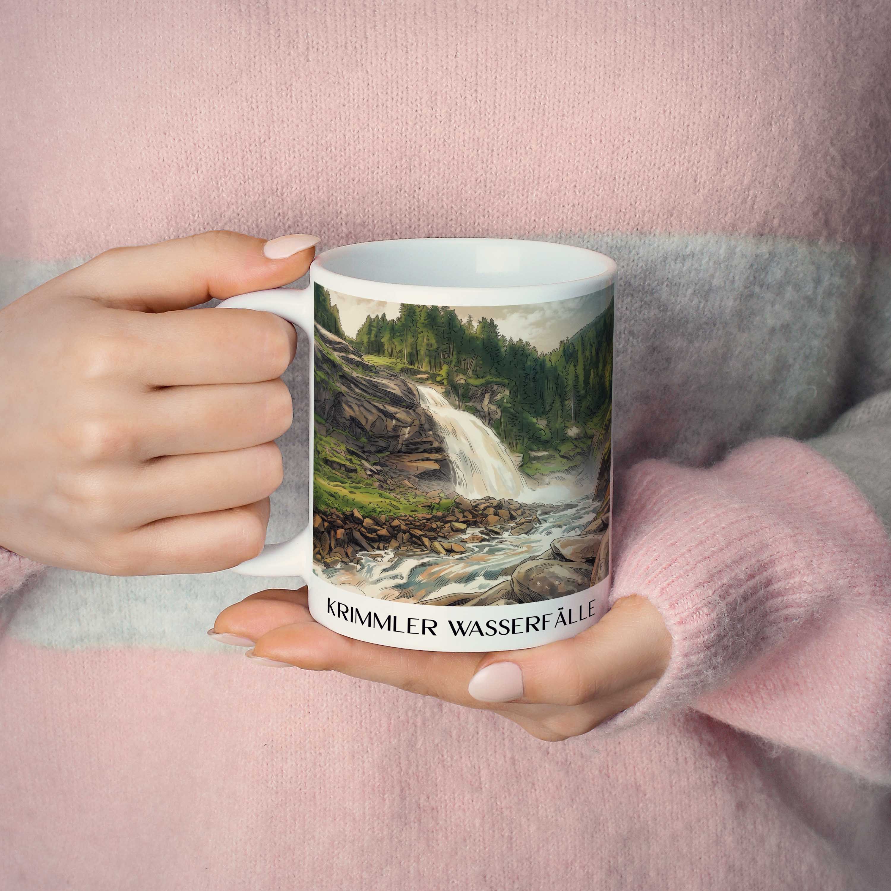 krimmler-wasserfälle-österreich-österreich-kaffeebecher-aquarell