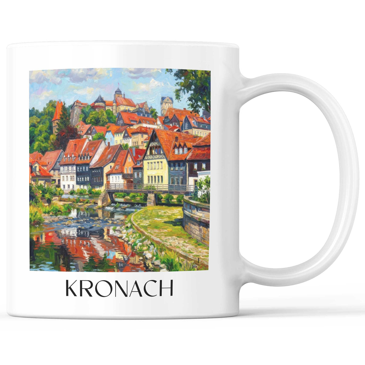 Kronach Kaffeebecher - Frankenwald - Deutschland Becher - Kaffeetasse im Ölgemälde Stil - favplace