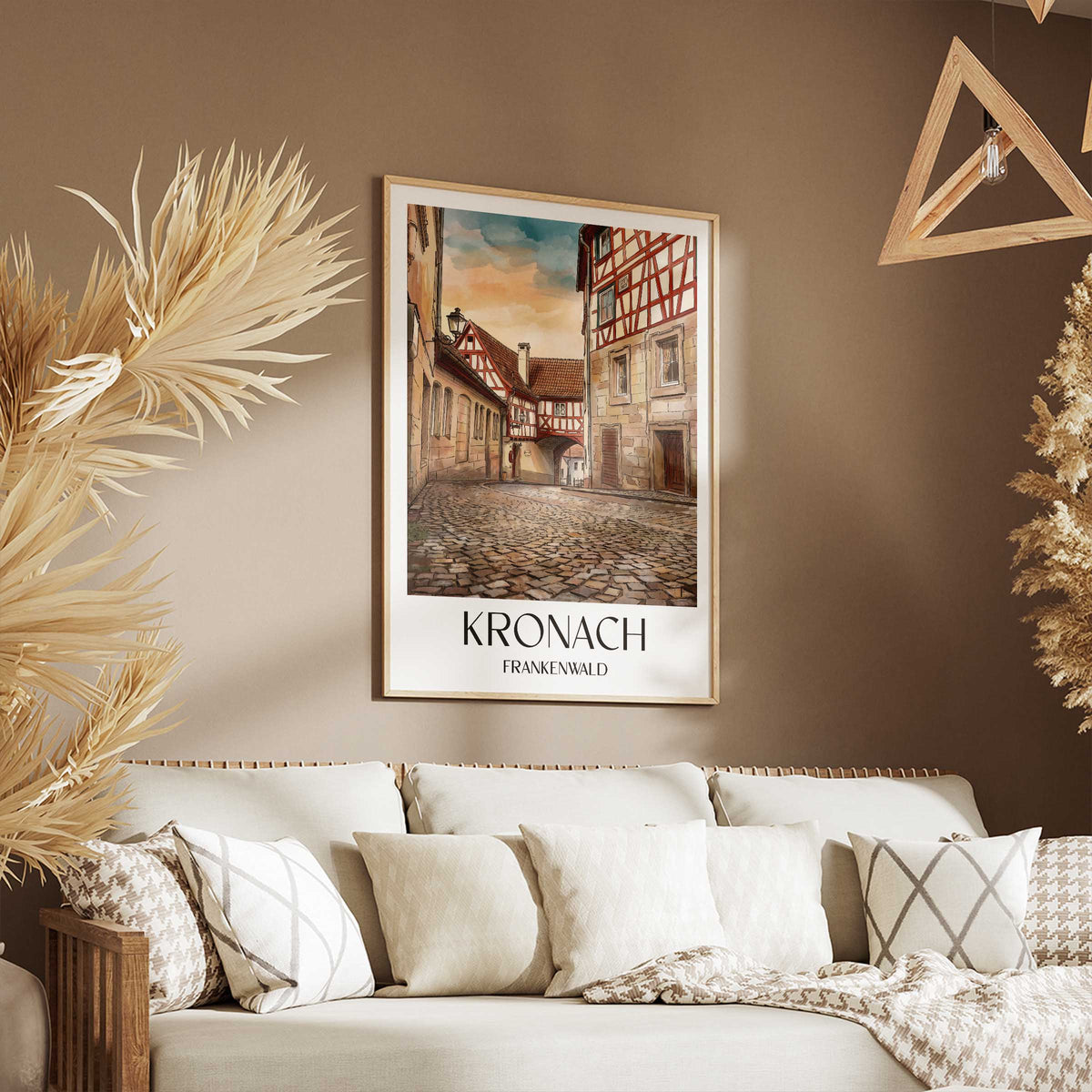 kronach-frankenwald-deutschland-poster-aquarell