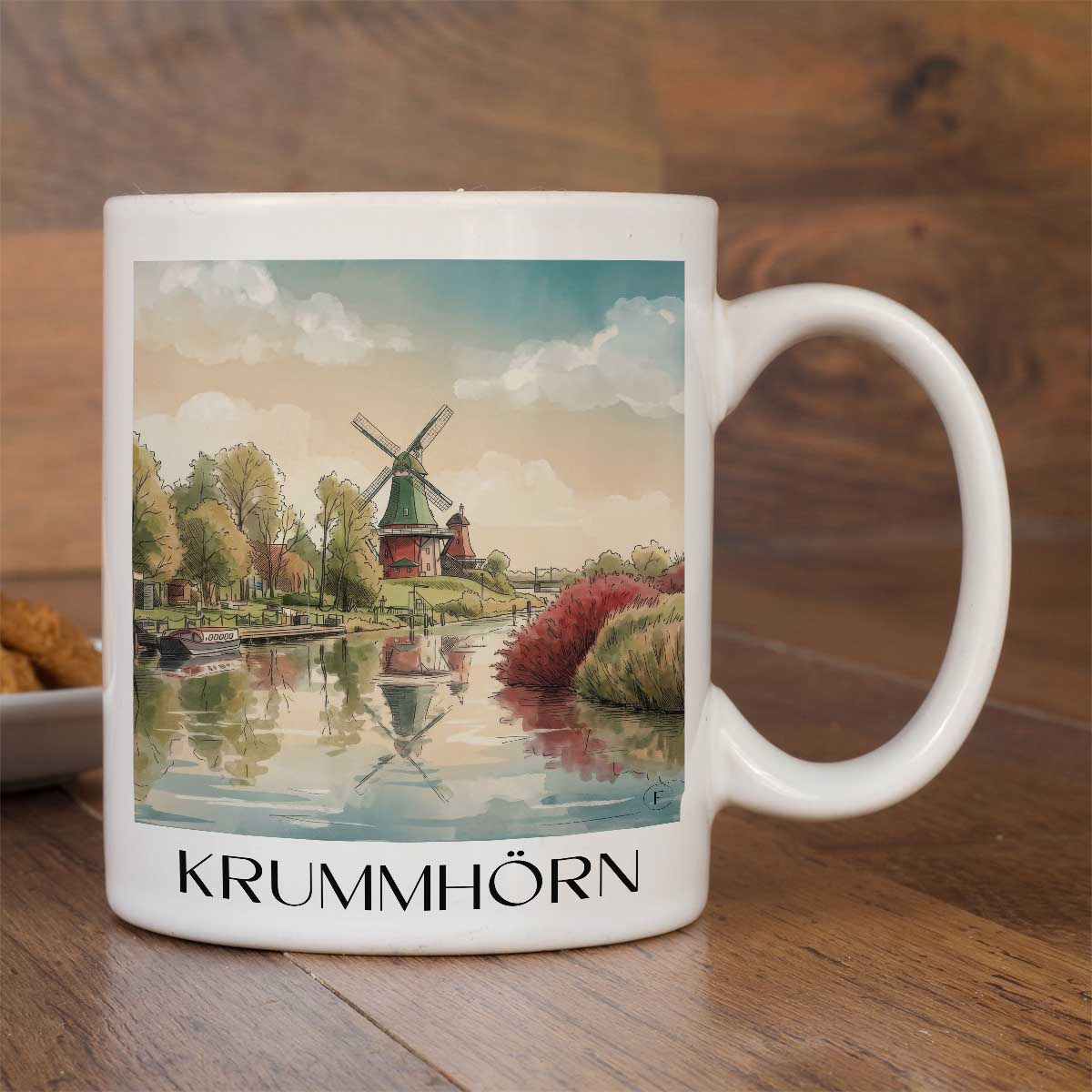 krummhörn-ostfriesland-deutschland-kaffeebecher-aquarell