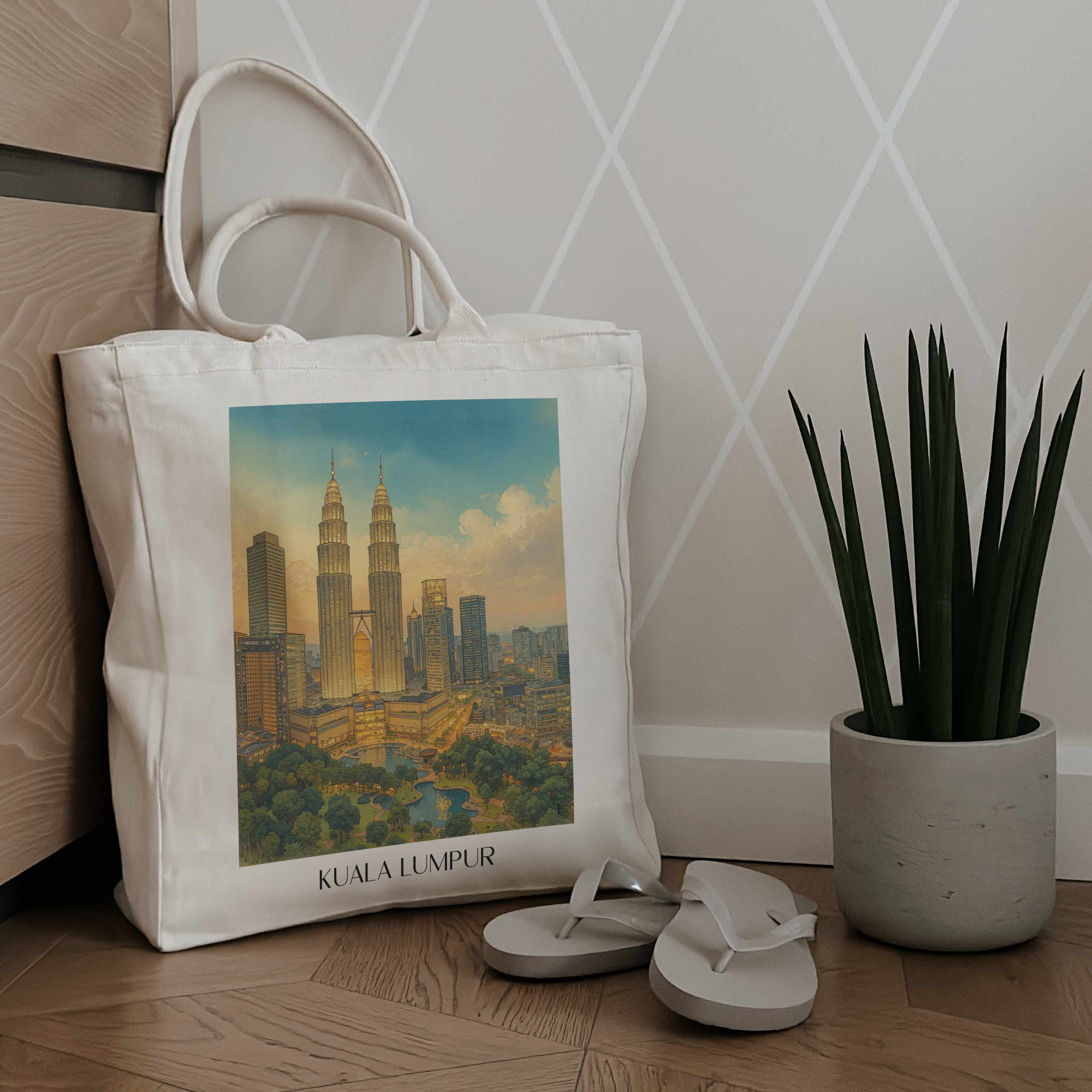 kuala-lumpur-malaysia-einkaufstasche-aquarell