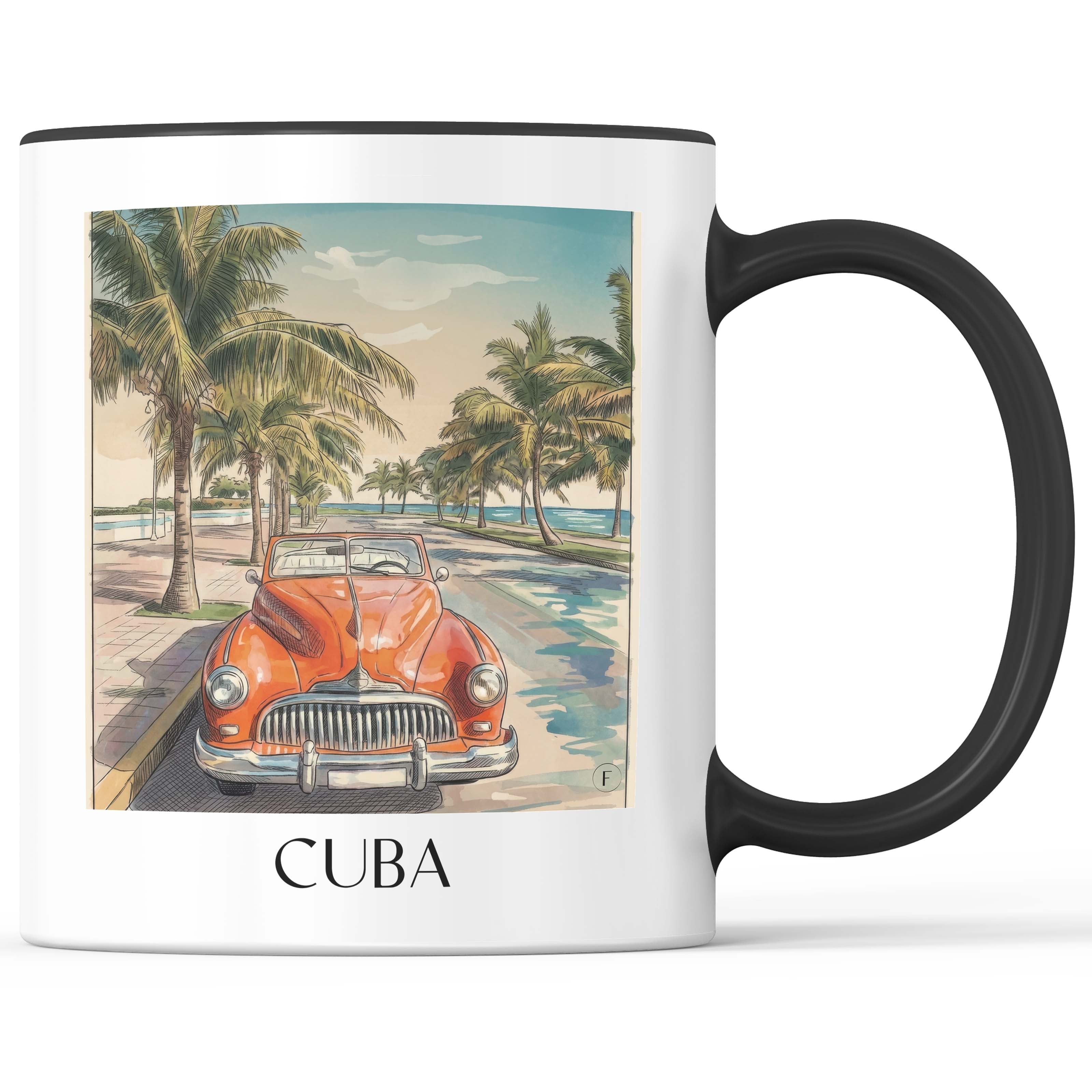 Kuba - Kuba Becher - Kaffeetasse im Aquarell Stil - favplace
