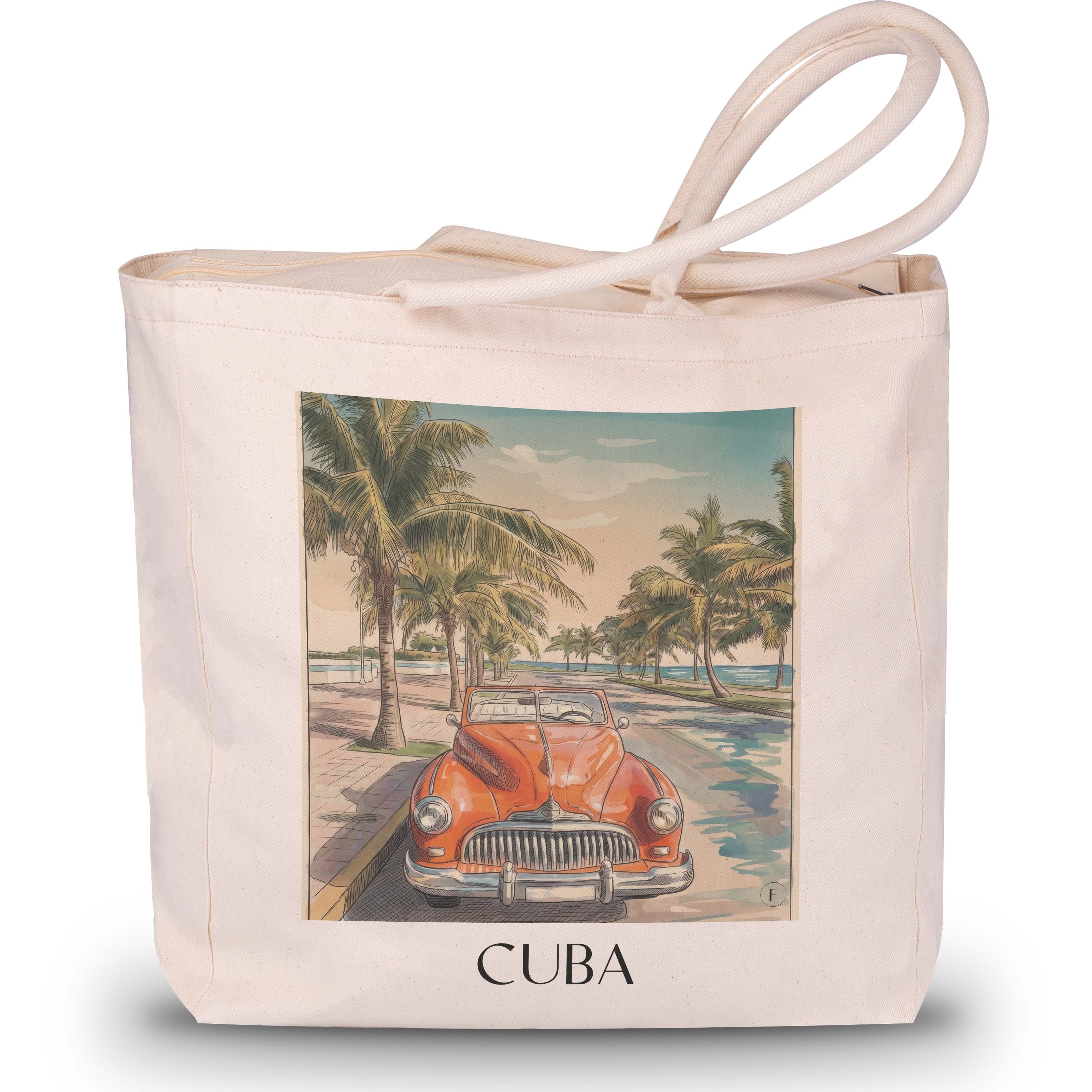 Kuba - Kuba Tote Bag - Einkaufstasche im Aquarell Stil - favplace