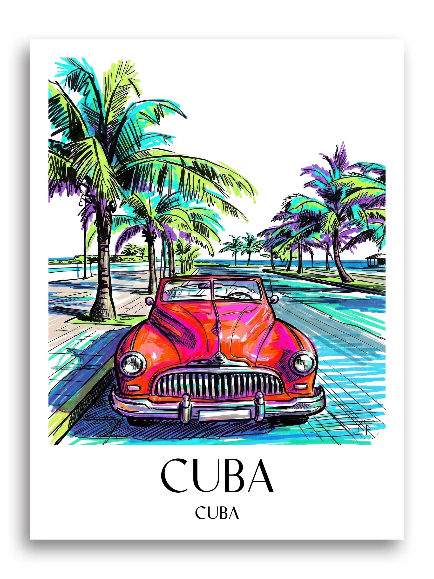 Kuba Poster - - Kuba Kunstdruck - Tag Graffiti von A4 bis A1 - favplace