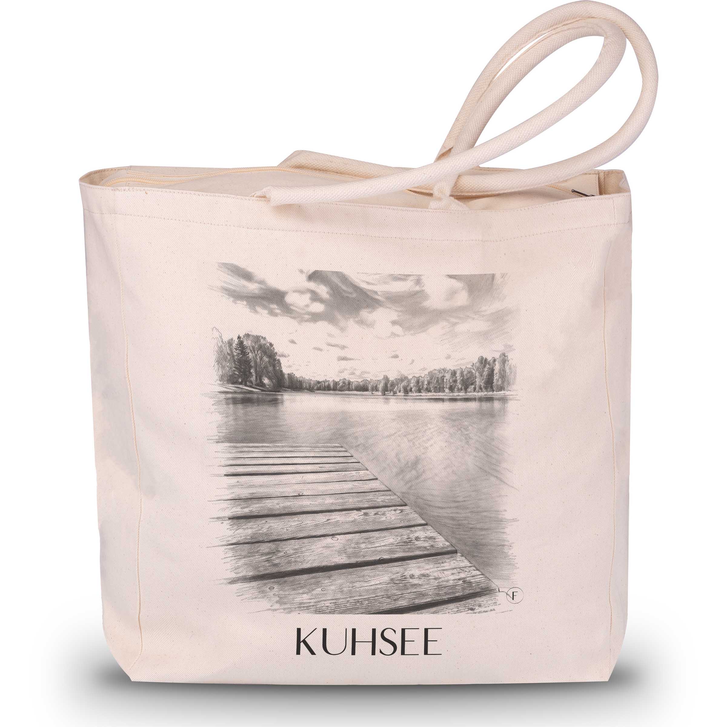 Kuhsee Shopping Tasche - Augsburg - Deutschland Tote Bag - Einkaufstasche im Zeichnung Stil