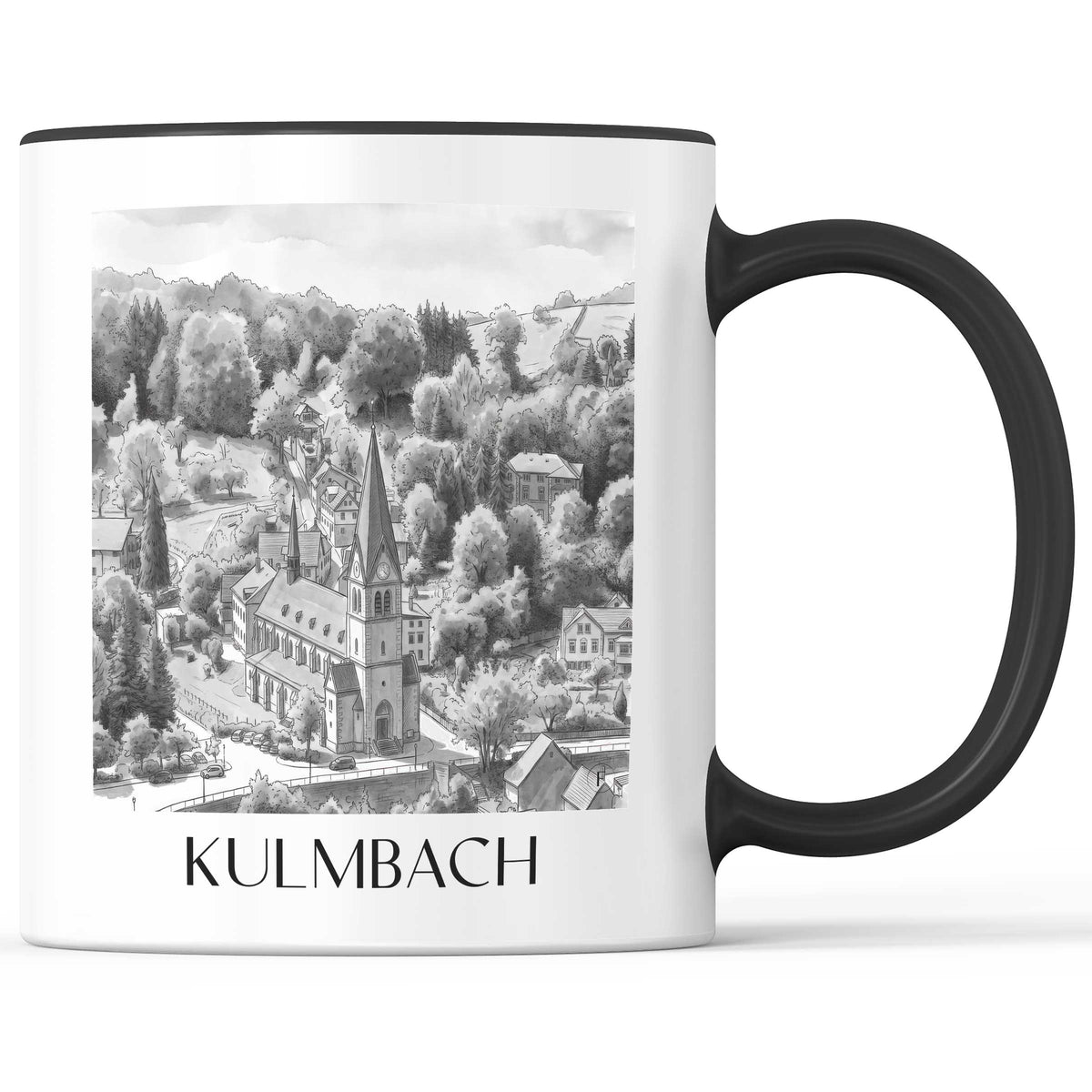 kulmbach-deutschland-kaffeebecher-aquarell-schwarz-weiss