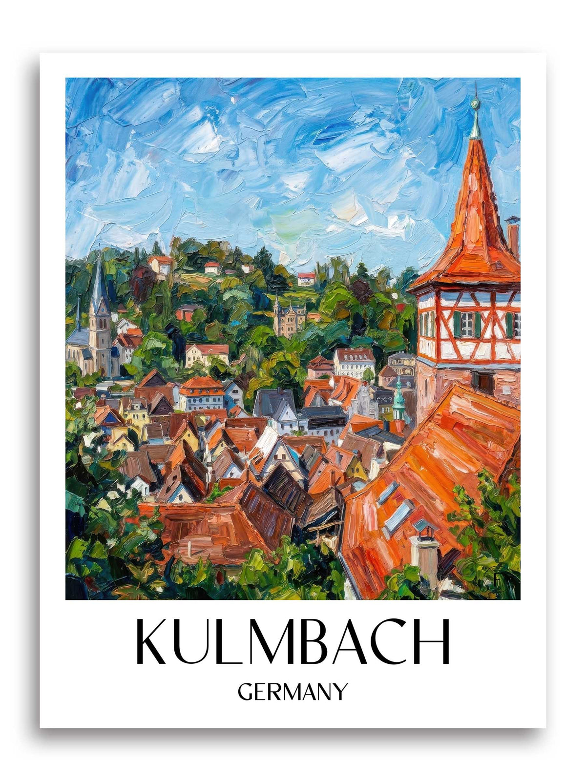 Kulmbach Poster - Frankenwald - Deutschland Kunstdruck - Ölgemälde von A4 bis A1 - favplace