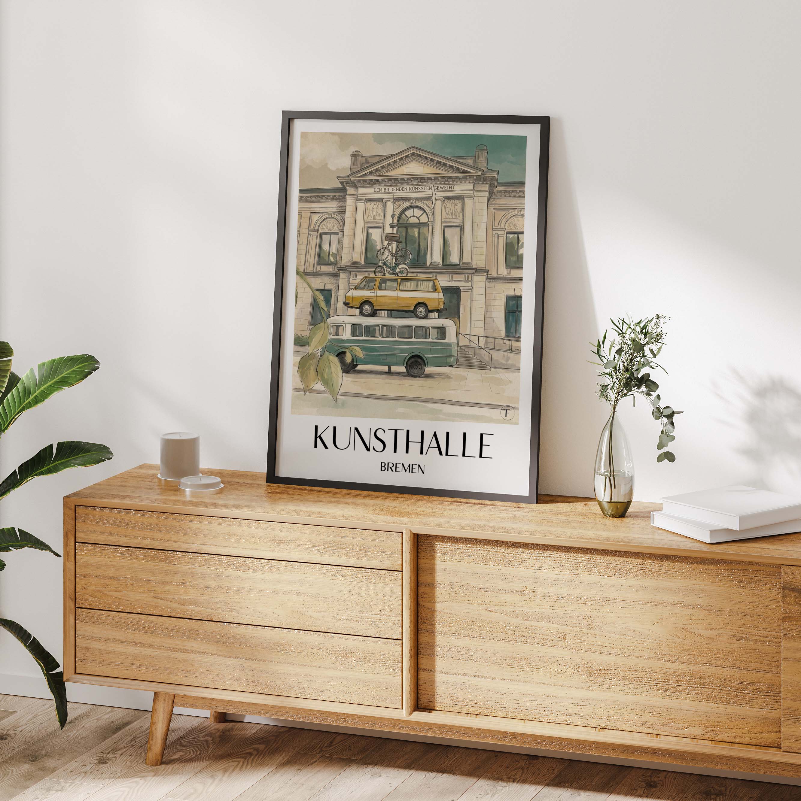 kunsthalle-bremen-deutschland-poster-aquarell