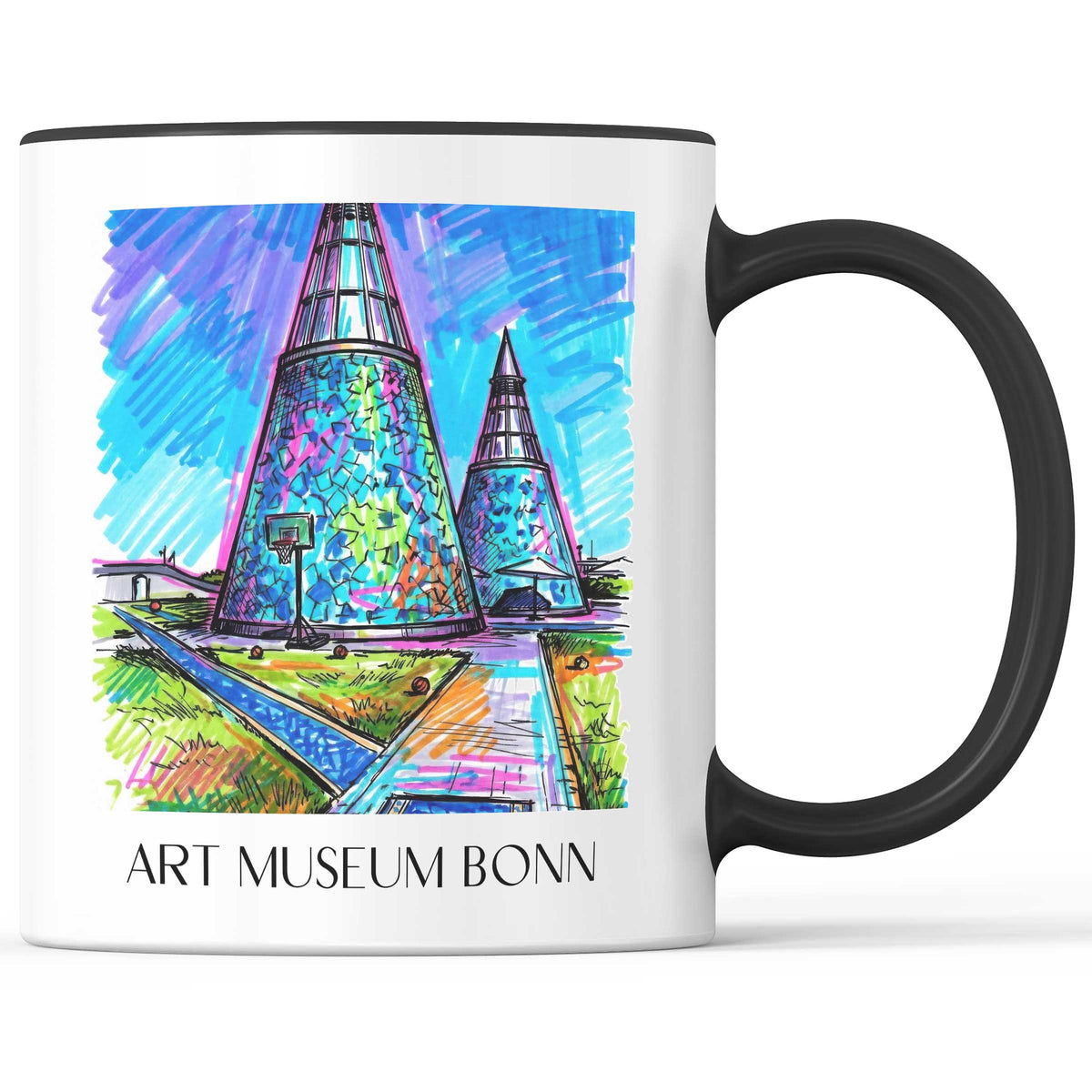 Kunstmuseum Kaffeebecher - Bonn - Deutschland Becher - Kaffeetasse im Tag Graffiti Stil - favplace