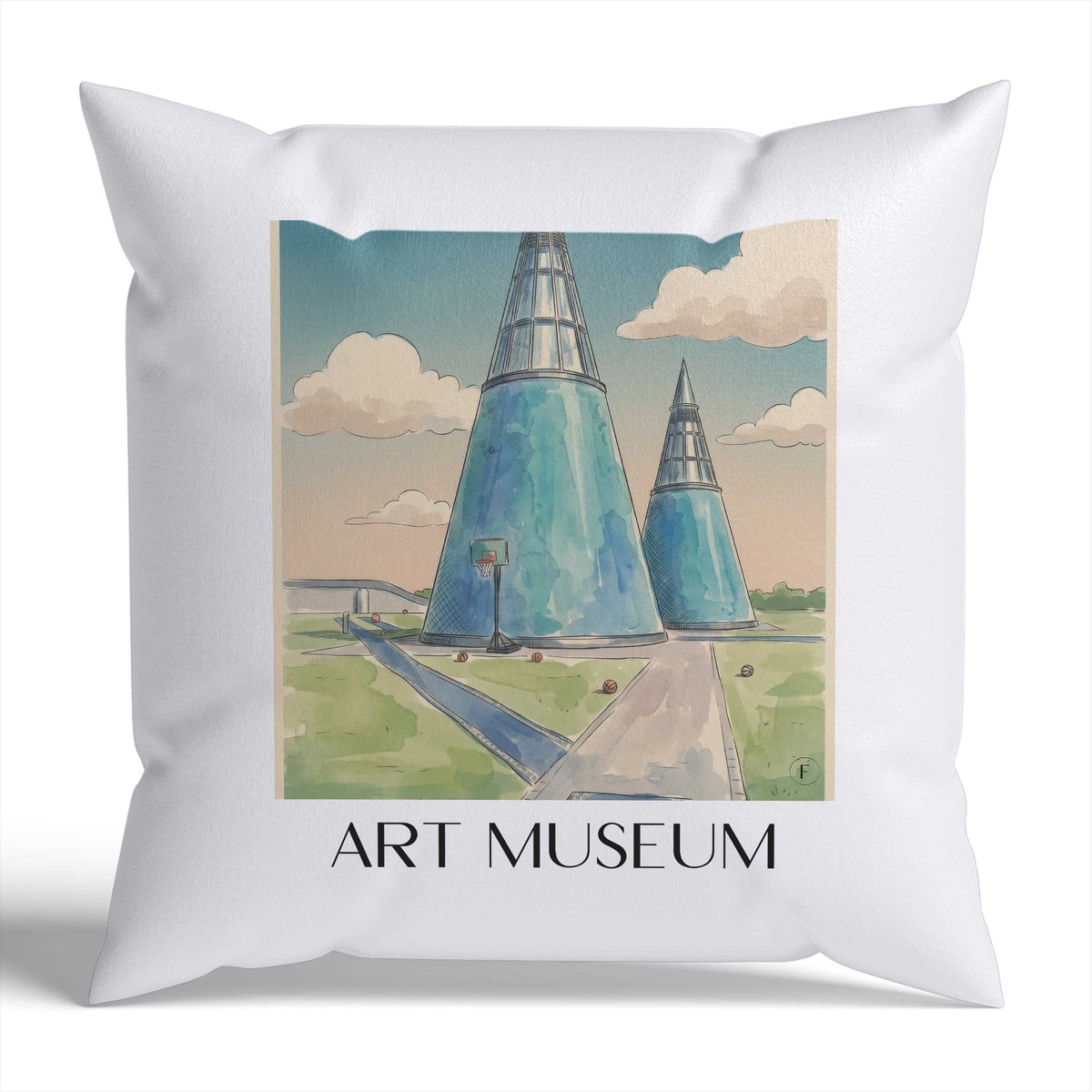 Kunstmuseum Kissenhülle - Zierkissen Bezug - Bonn - Deutschland Kissen bzw. Kissenbezug im Aquarell Stil - favplace