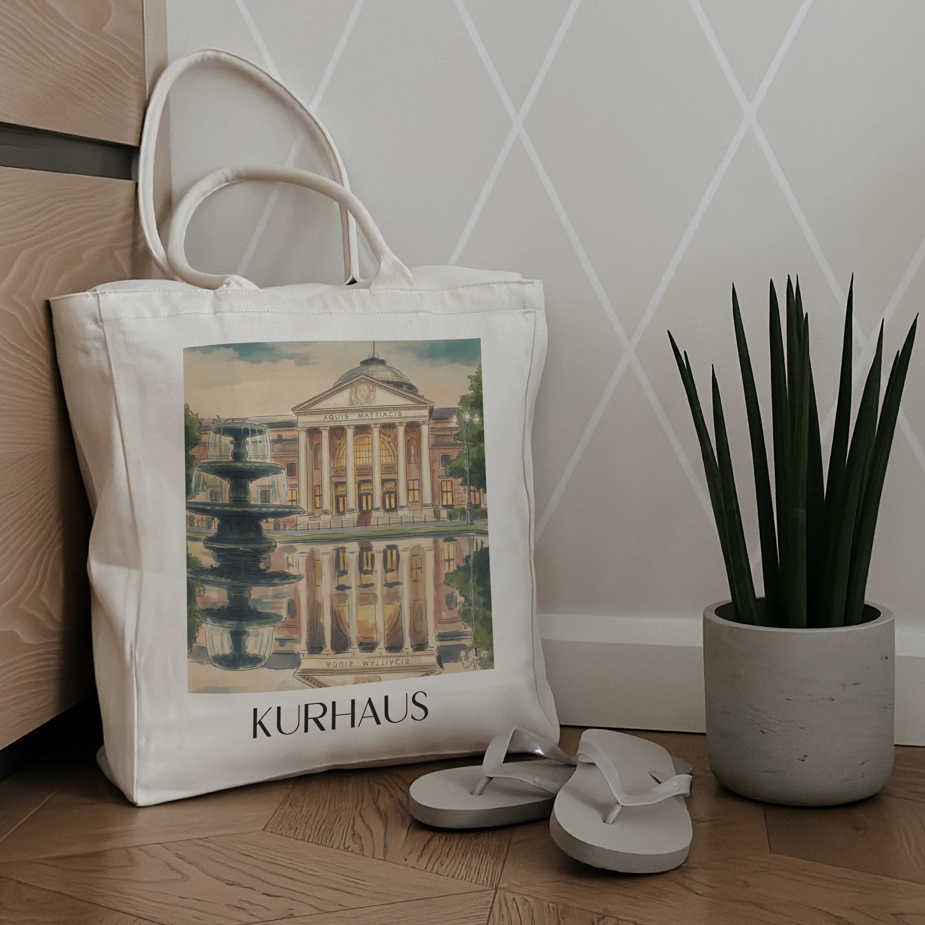 kurhaus-wiesbaden-deutschland-einkaufstasche-aquarell