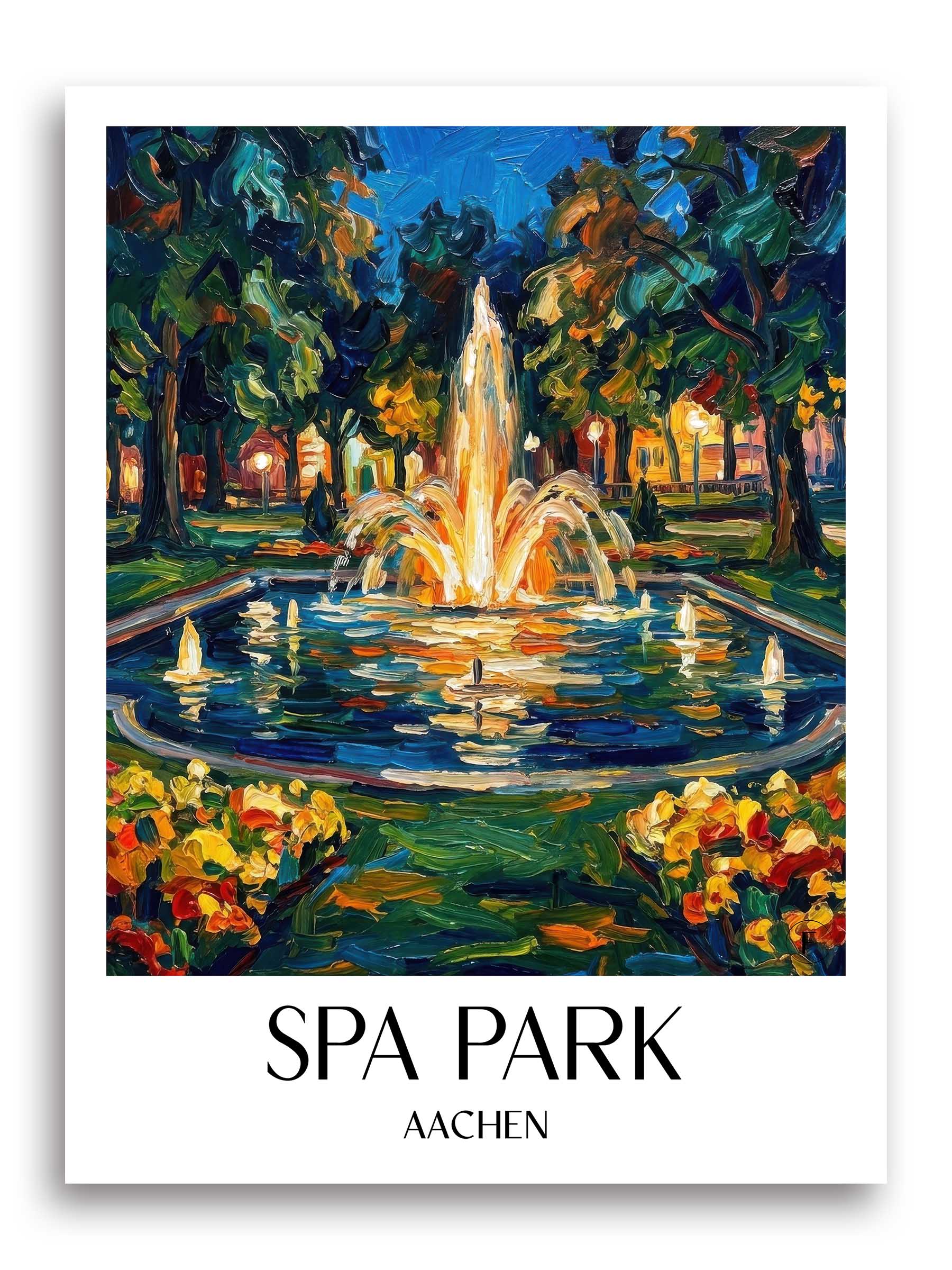 Kurpark Poster - Aachen - Deutschland Kunstdruck - Ölgemälde von A4 bis A1 - favplace