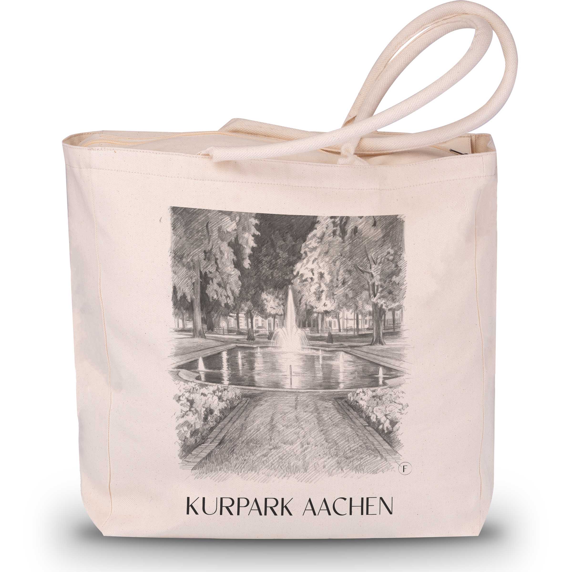 kurpark-aachen-deutschland-einkaufstasche-bleistift-zeichnung-drawing