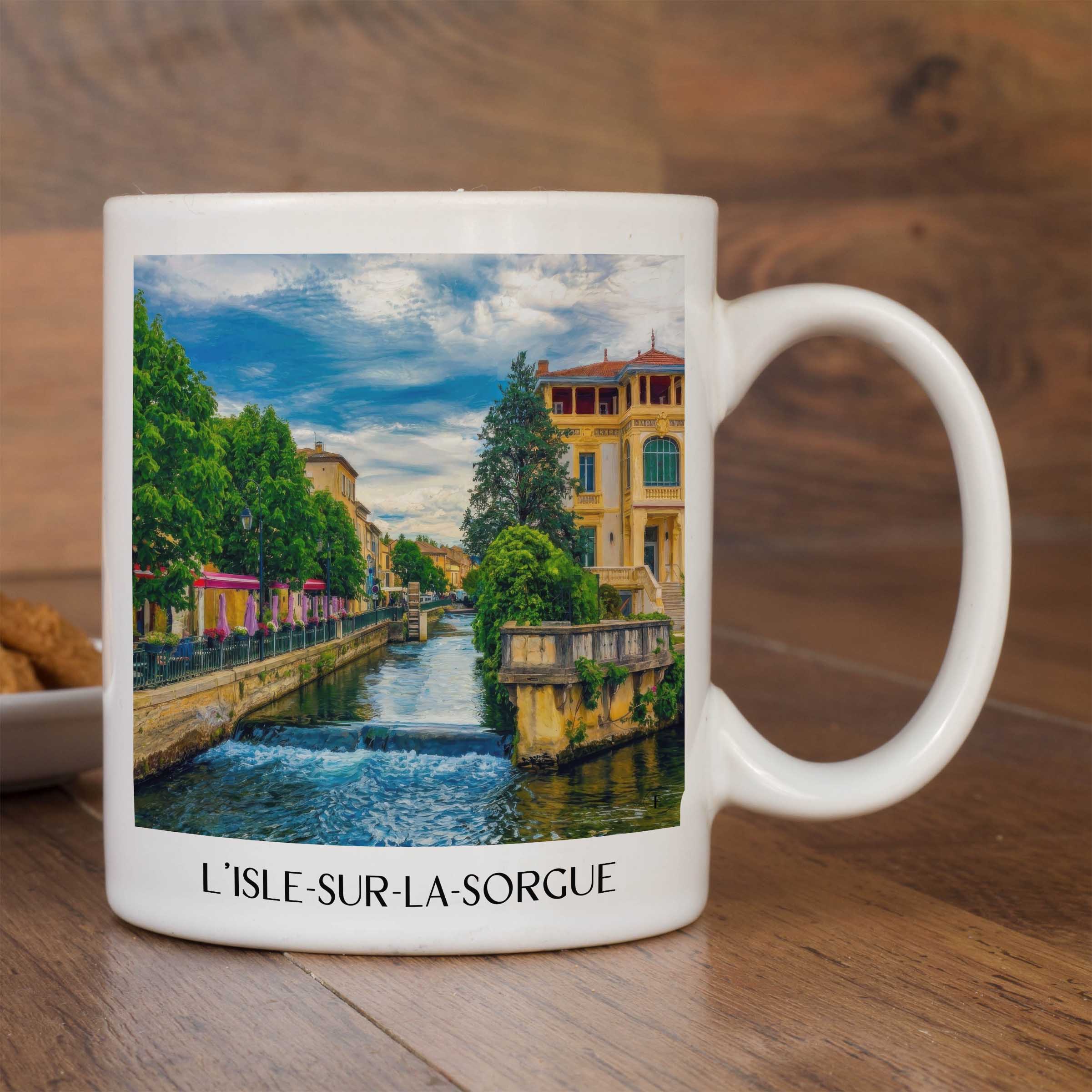 l'isle-sur-la-sorgue-roussilon-frankreich-kaffeebecher-oil-painting-oelgemaelde