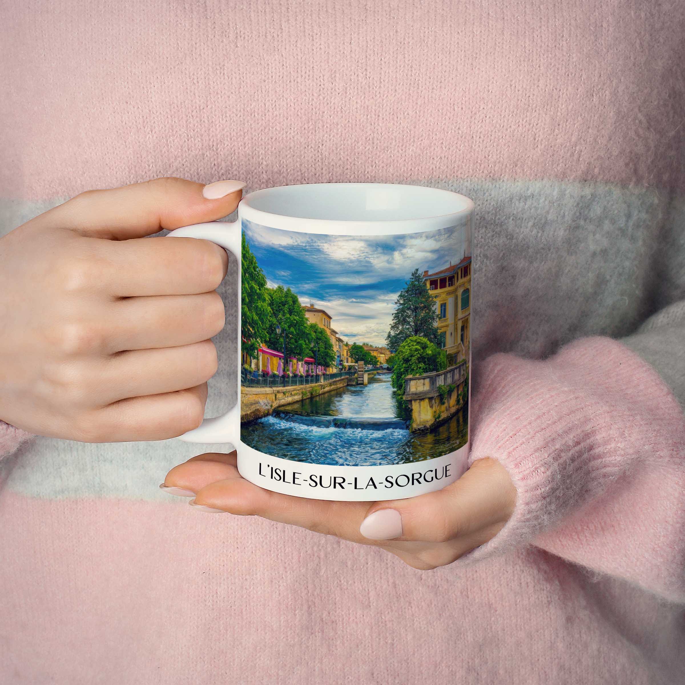 l'isle-sur-la-sorgue-roussilon-frankreich-kaffeebecher-oil-painting-oelgemaelde