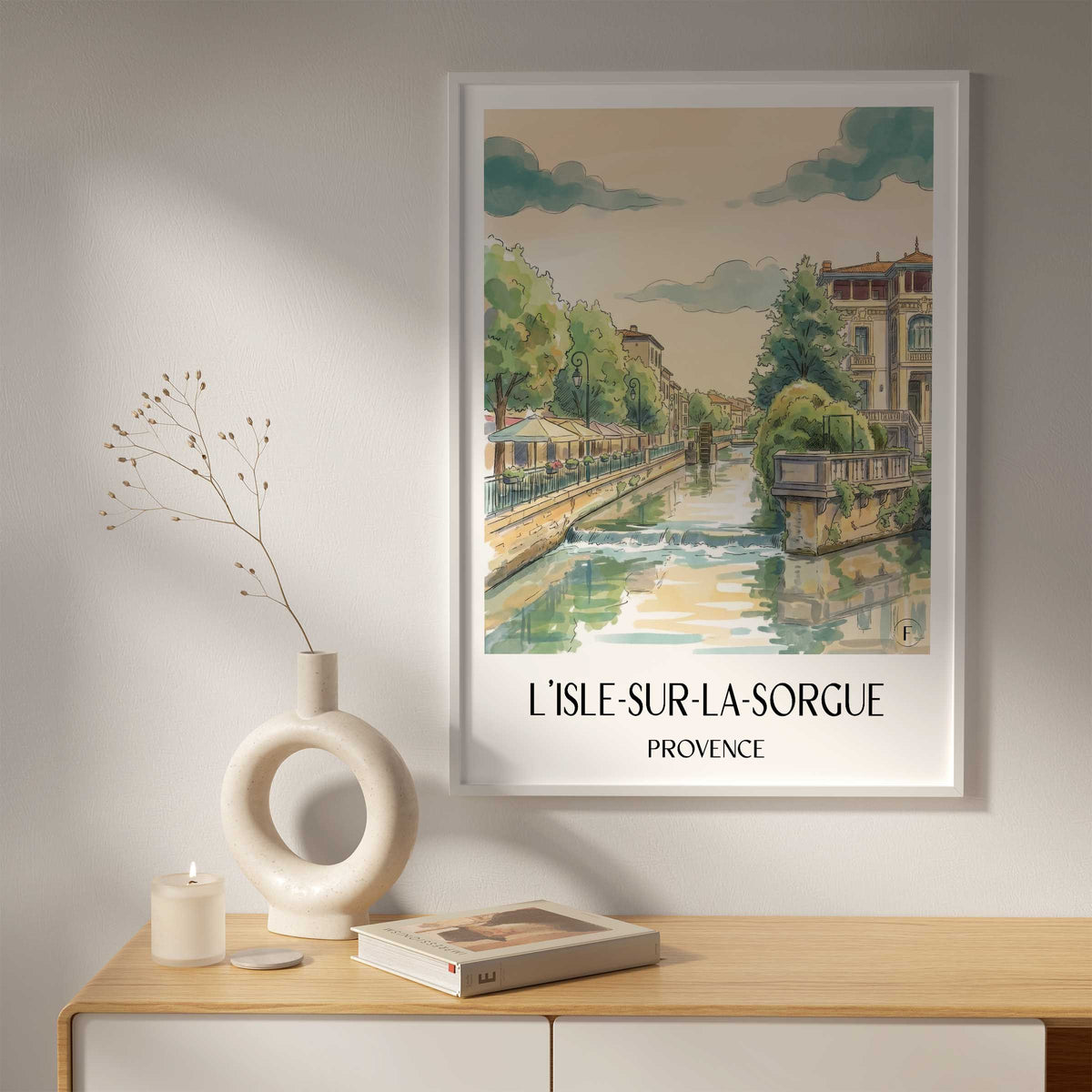l'isle-sur-la-sorgue-provence-frankreich-poster-aquarell