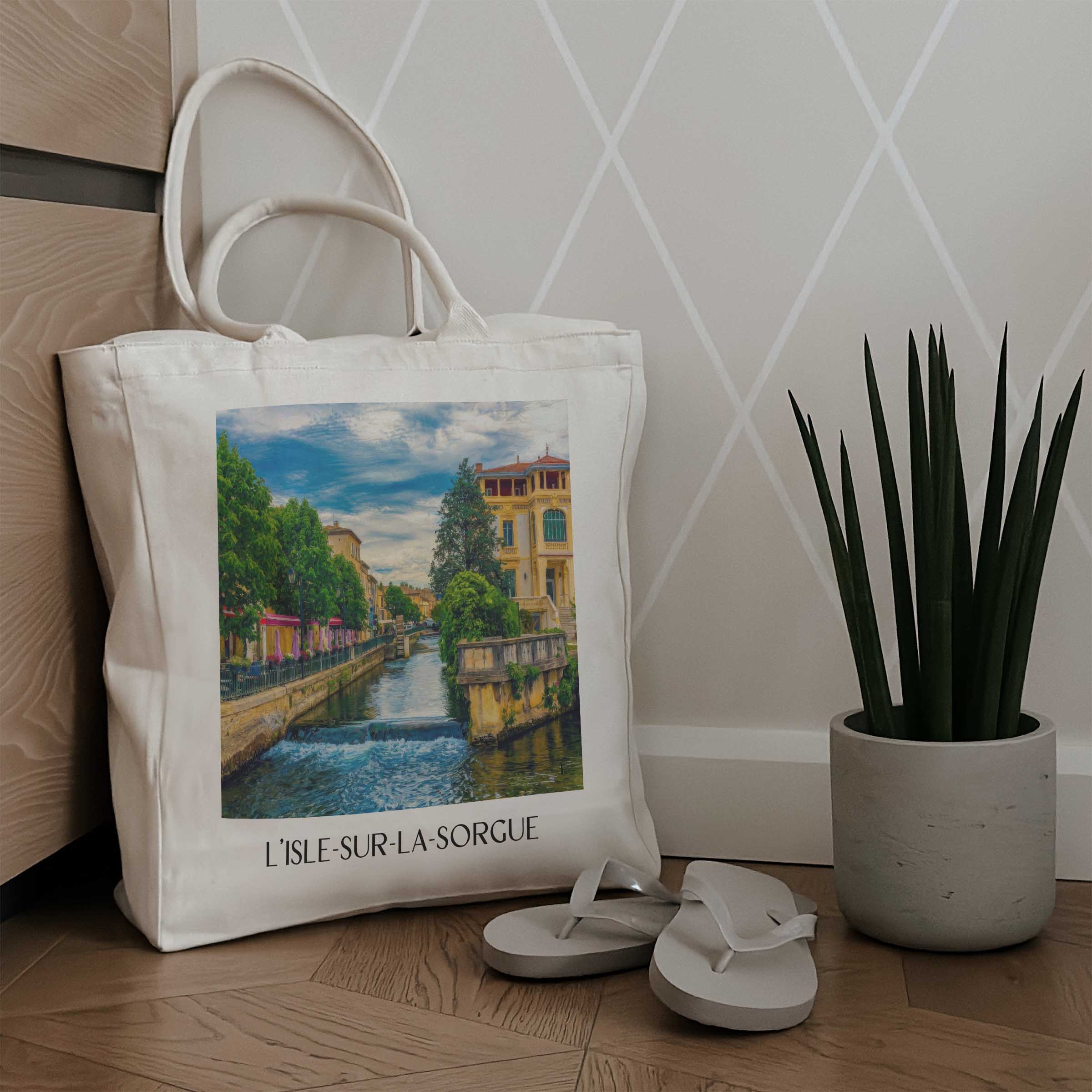l'isle-sur-la-sorgue-roussilon-frankreich-einkaufstasche-oil-painting-oelgemaelde