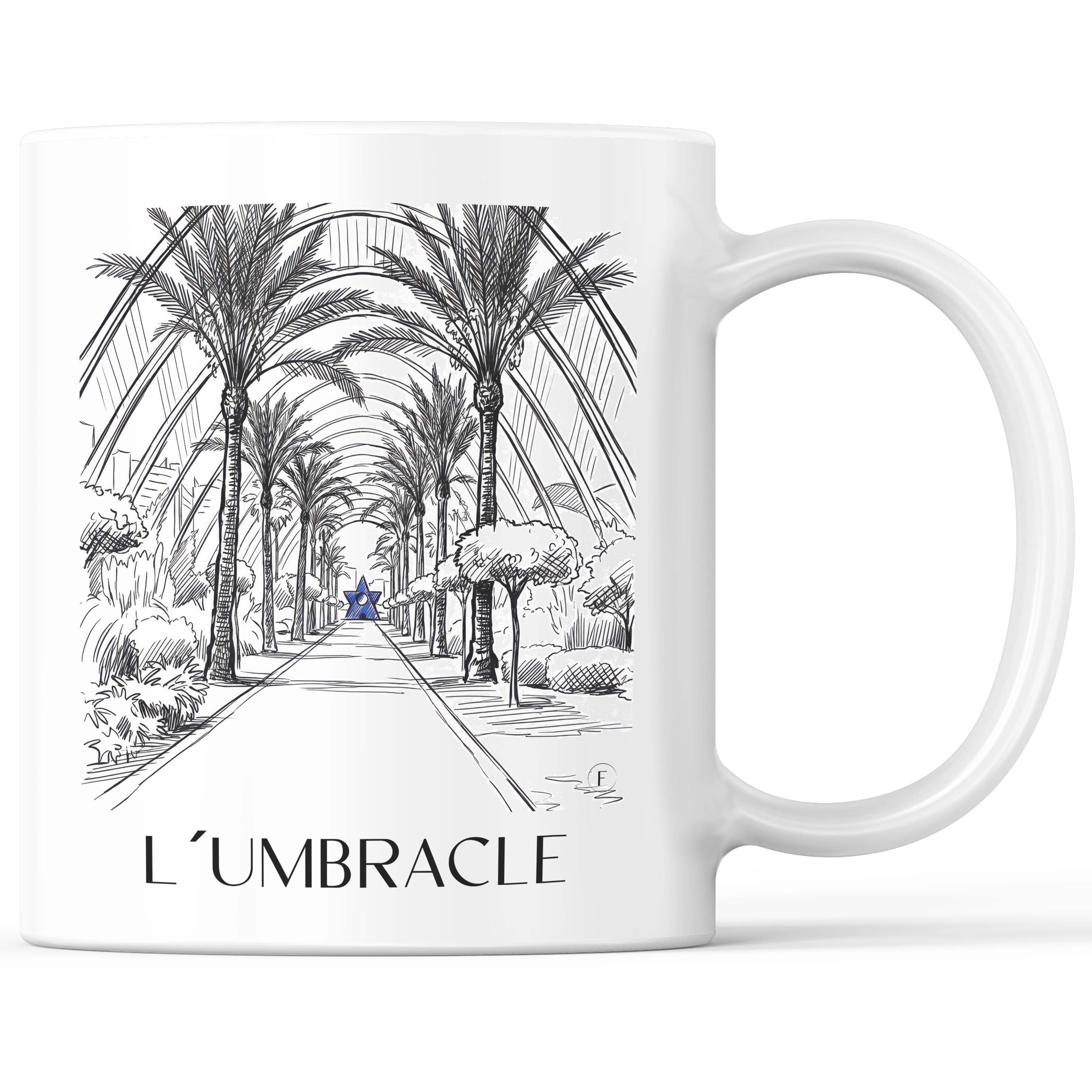 L’Umbracle Kaffeebecher - Valencia - Spanien Becher - Kaffeetasse im Skizze Stil - favplace