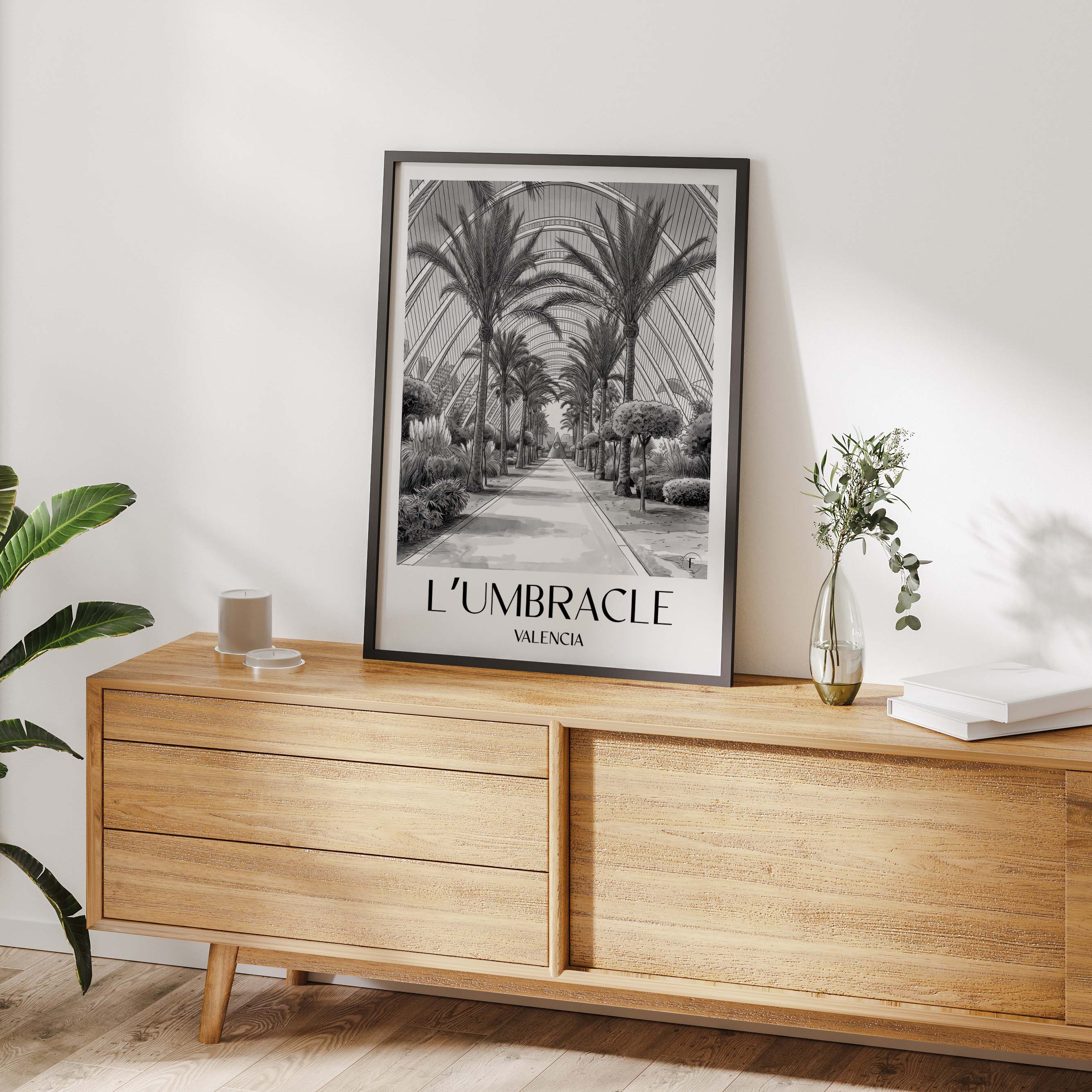 l’umbracle-valencia-spanien-poster-aquarell-schwarz-weiss