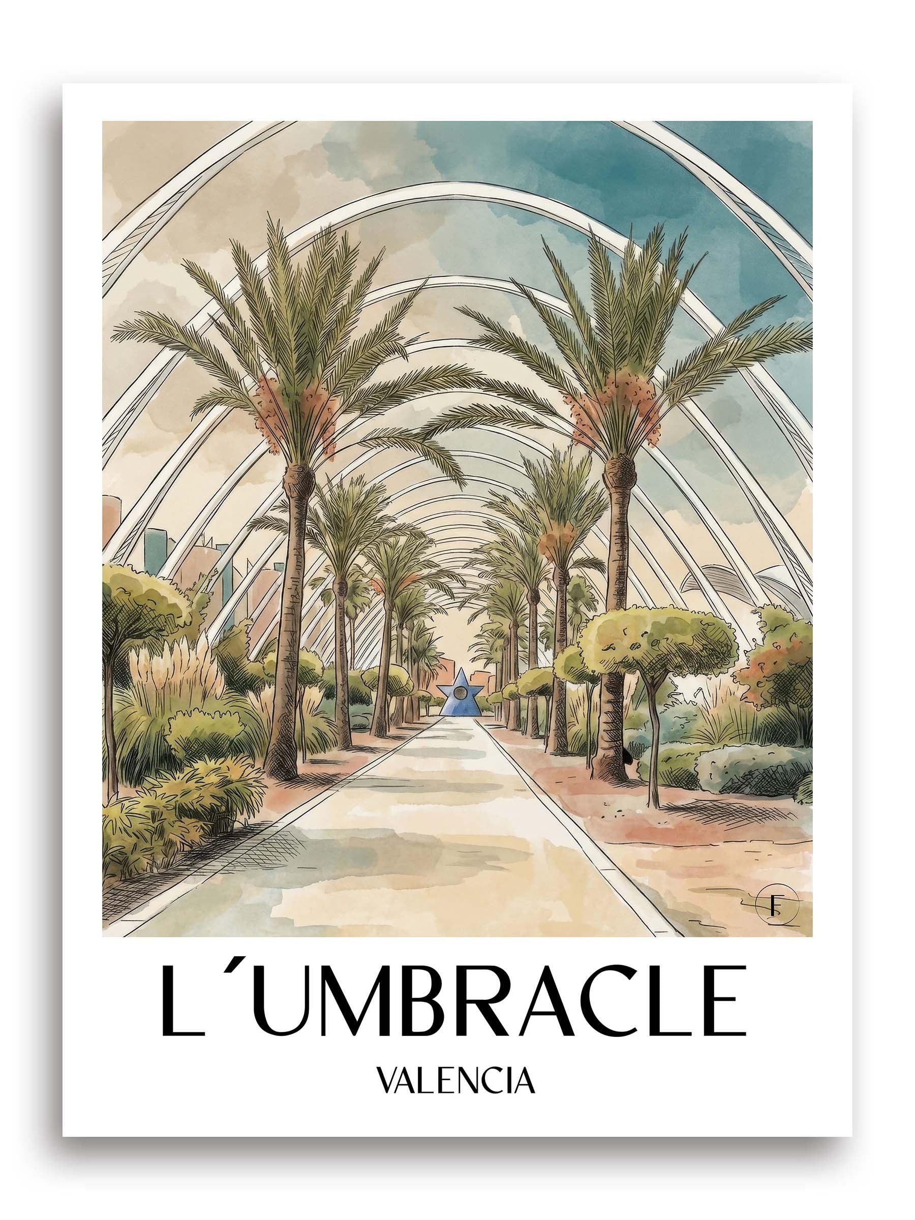 l’umbracle-valencia-spanien-poster-aquarell