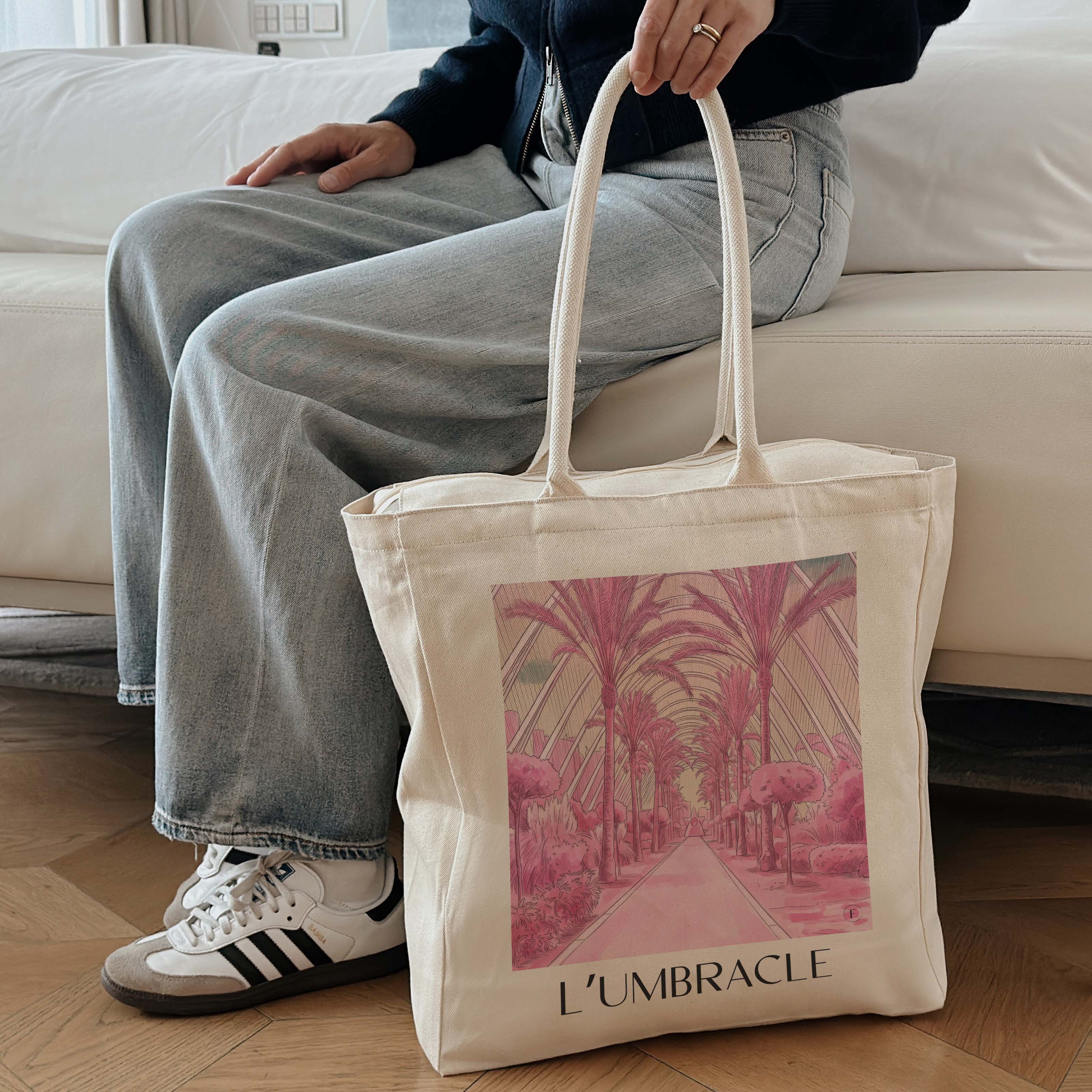 l’umbracle-valencia-spanien-einkaufstasche-aquarell-pink-rosa