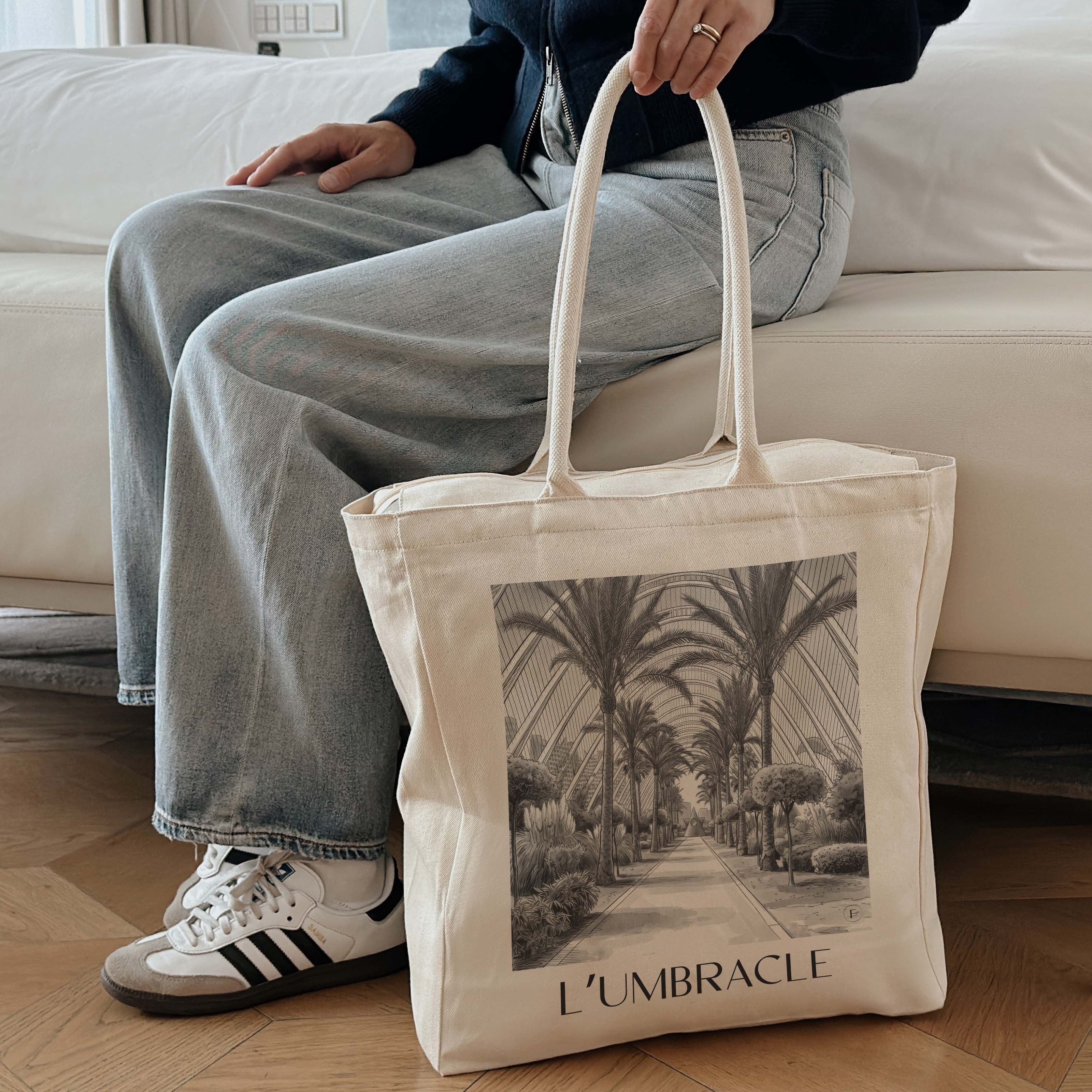 l’umbracle-valencia-spanien-einkaufstasche-aquarell-schwarz-weiss