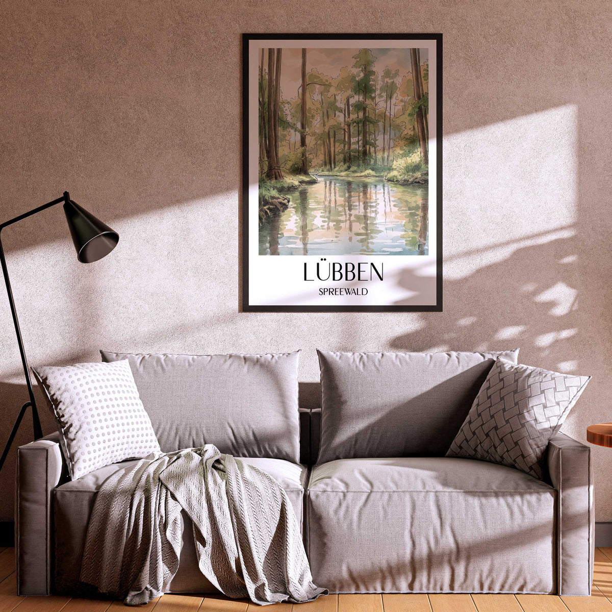 lübben-spreewald-deutschland-poster-aquarell