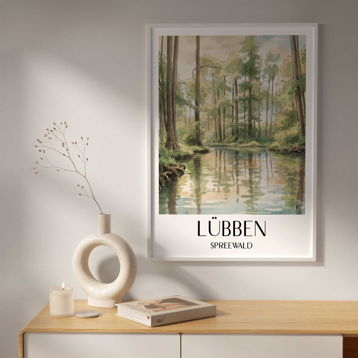 lübben-spreewald-deutschland-poster-aquarell