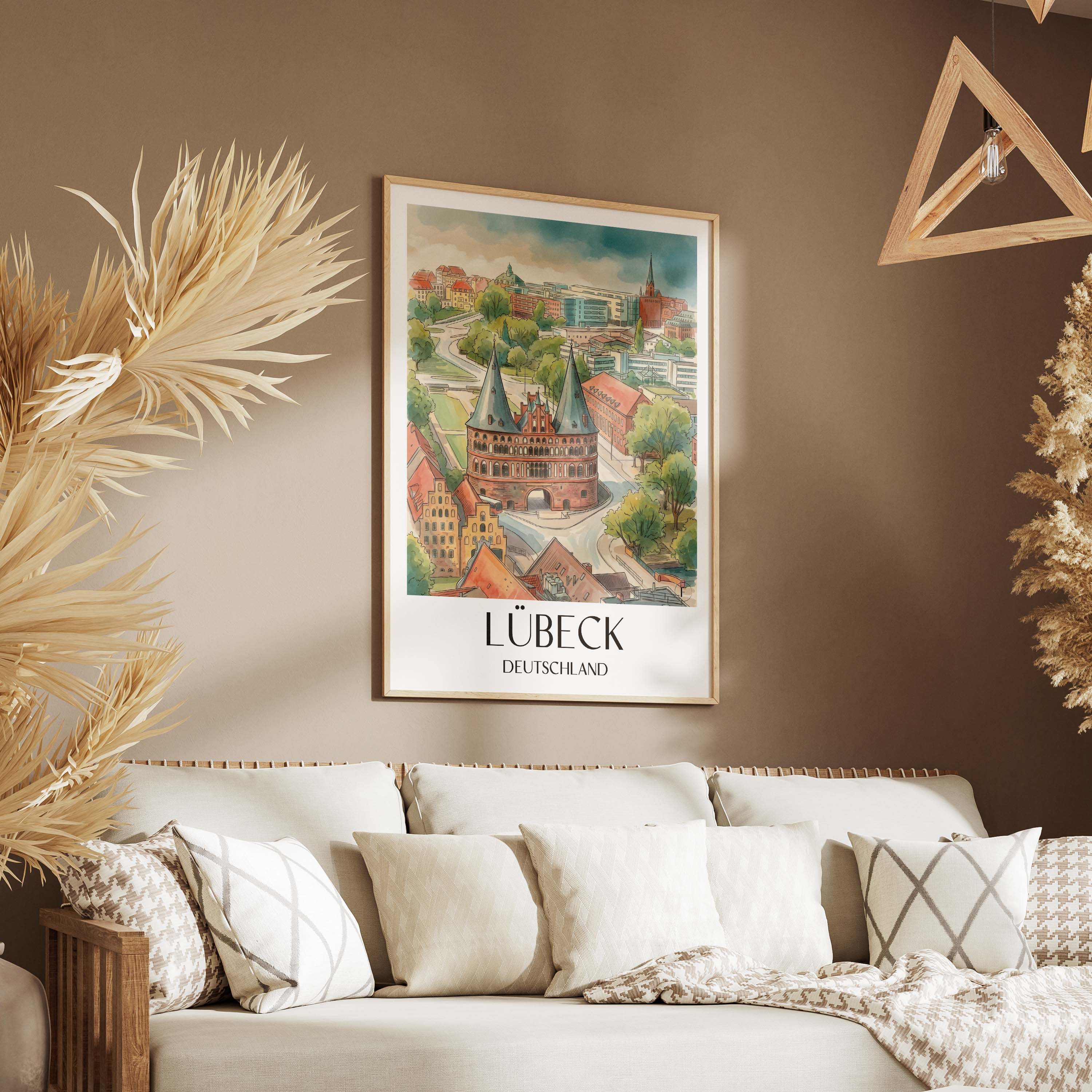 lübeck-deutschland-poster-aquarell