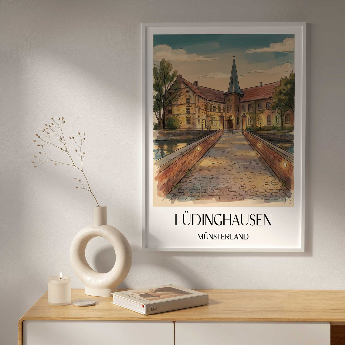 lüdinghausen-münsterland-deutschland-poster-aquarell