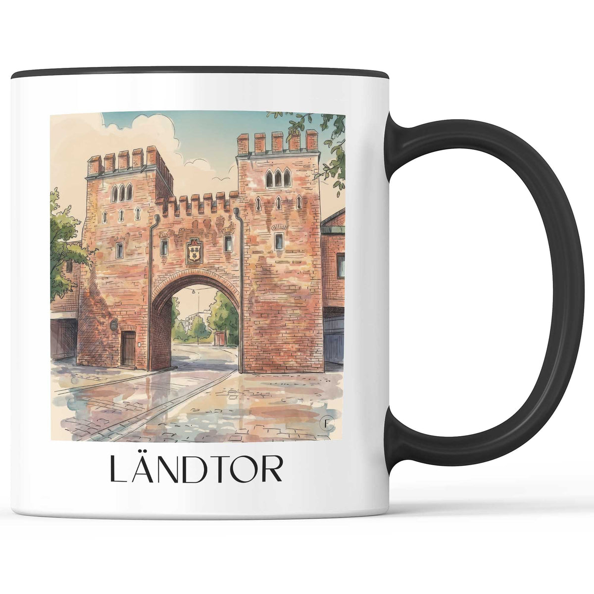 ländtor-landshut-deutschland-kaffeebecher-aquarell