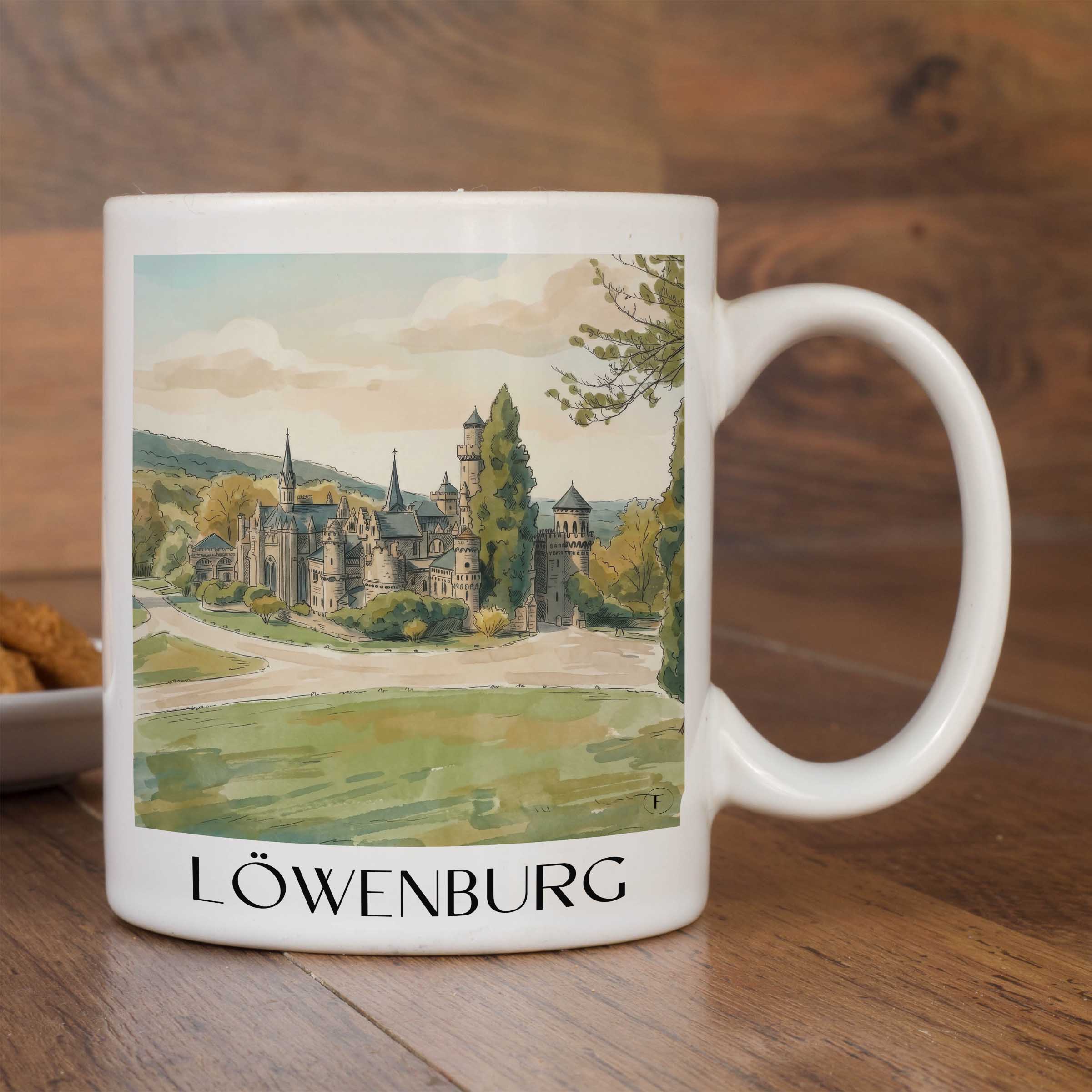 löwenburg-kassel-deutschland-kaffeebecher-aquarell