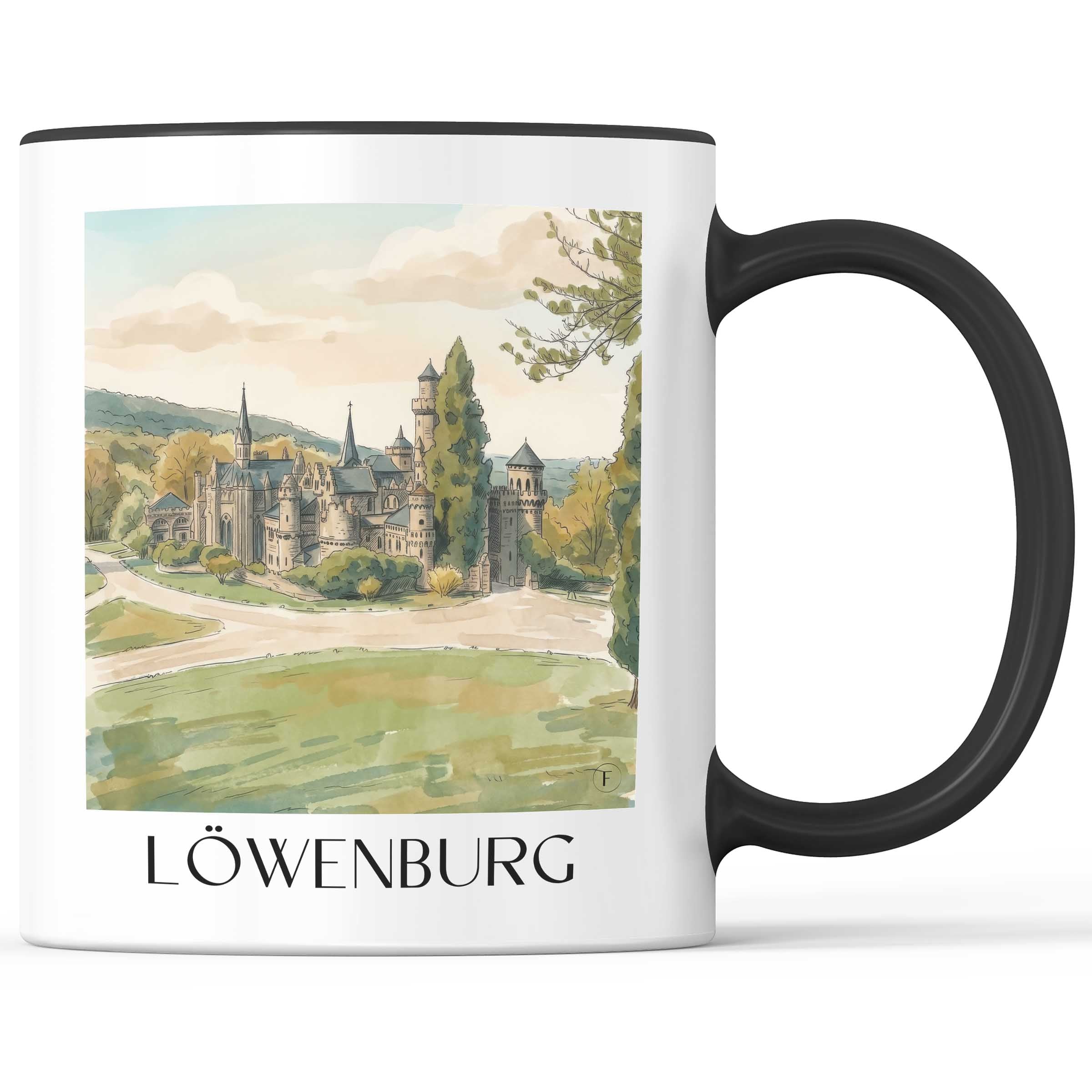 Löwenburg Kaffeebecher - Kassel - Deutschland Becher - Kaffeetasse im Aquarell Stil - favplace