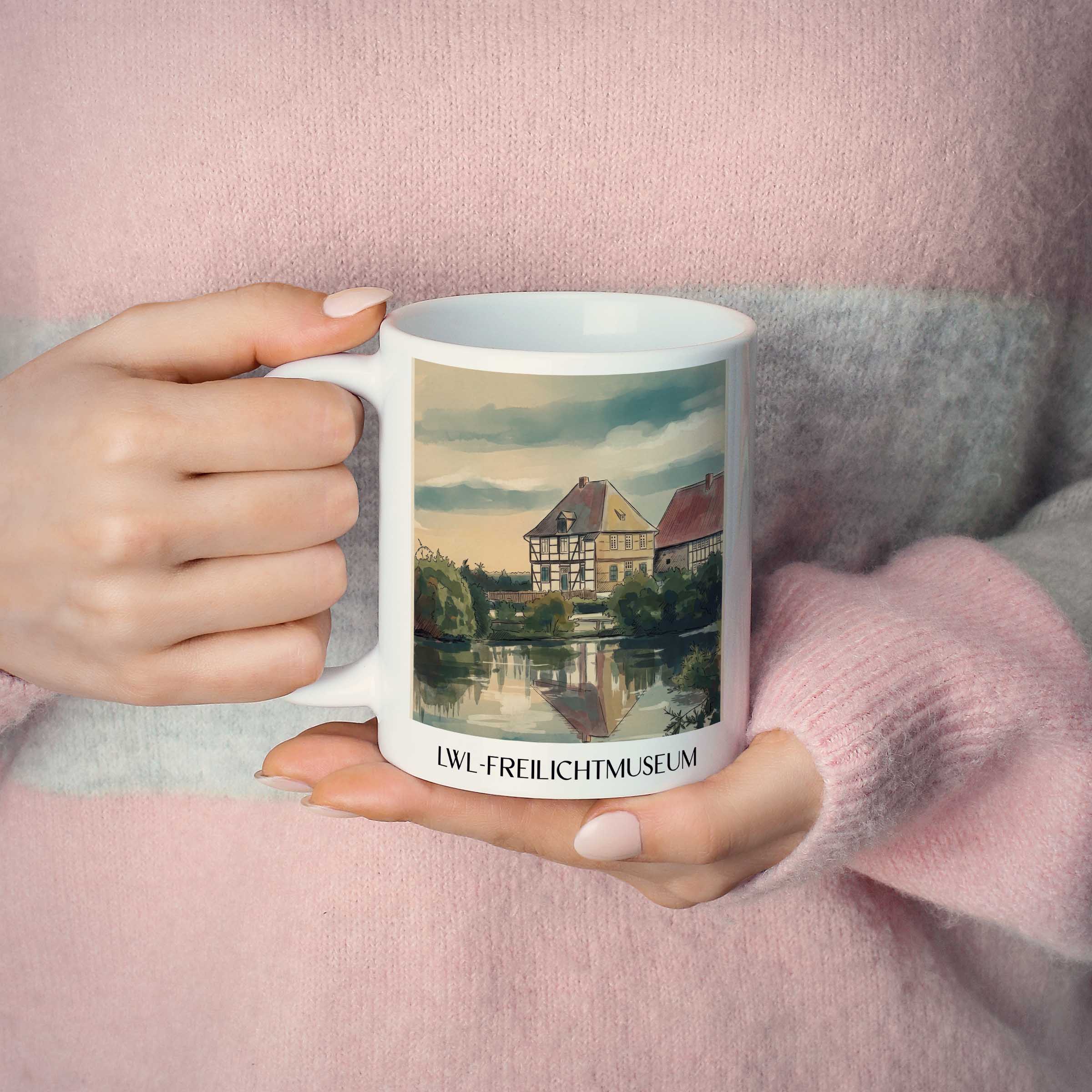 lwl-freilichtmuseum-detmold-deutschland-kaffeebecher-aquarell