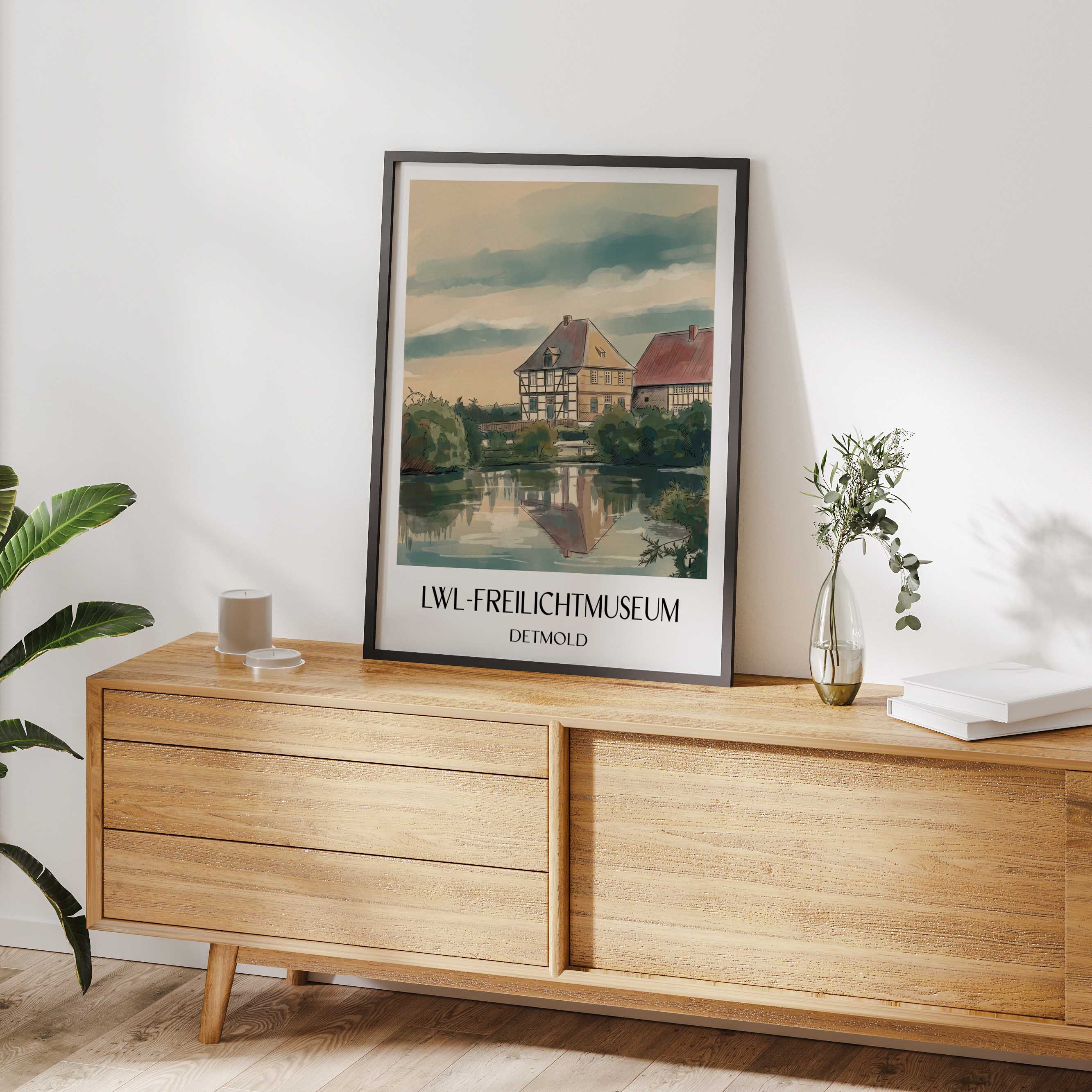 lwl-freilichtmuseum-detmold-deutschland-poster-aquarell